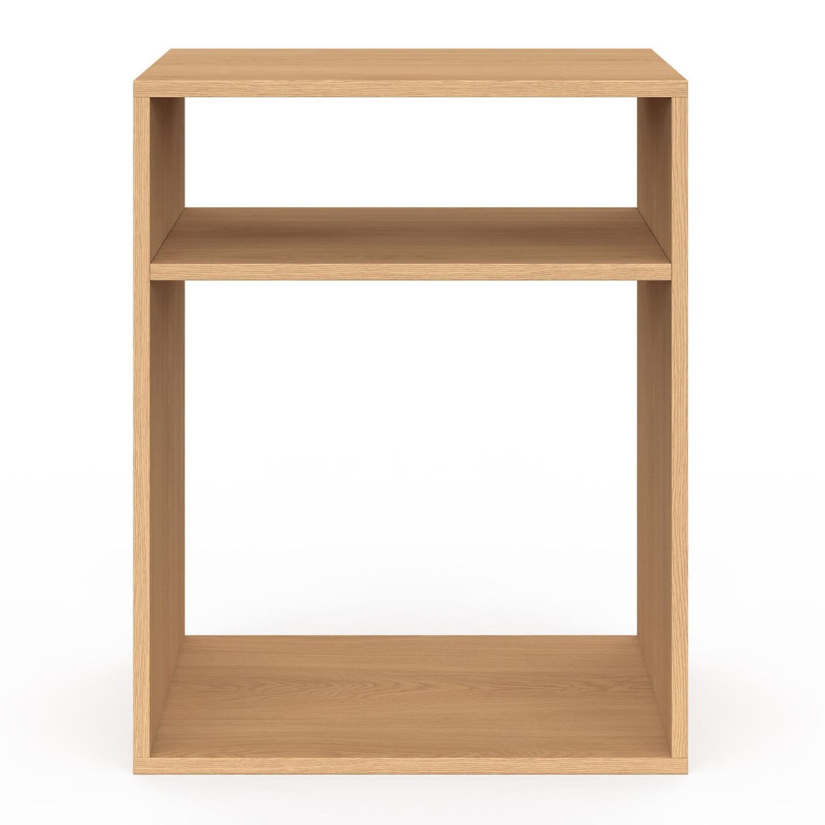 ID MARKET Lot de 2 tables de chevet NORA avec rangements ouverts effet lattes et bois