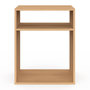 Voir la diapositive 3 : ID MARKET Lot de 2 tables de chevet NORA avec rangements ouverts effet lattes et bois