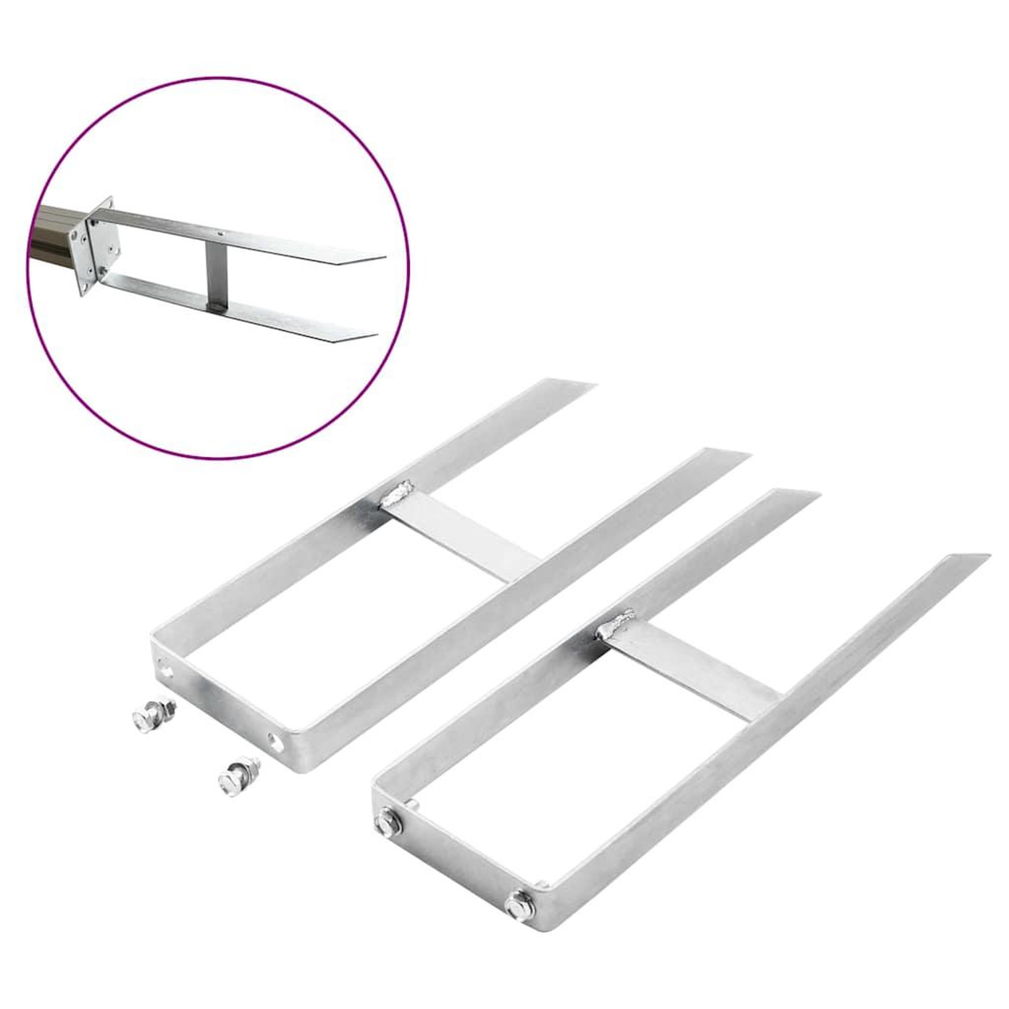 Voir la diapositive 2 : VIDAXL Piquets de cloture de sol 2 pcs pour cloture en wpc acier 40 cm