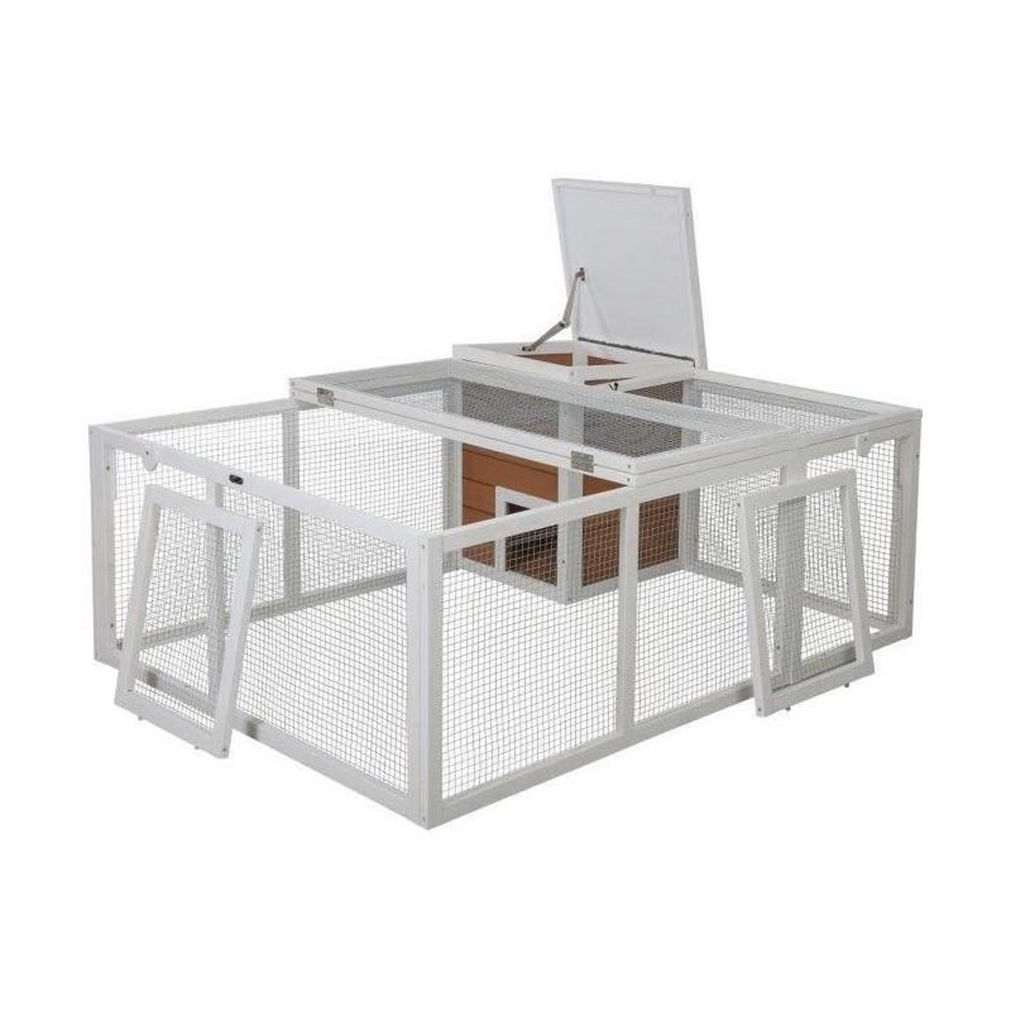 Voir la diapositive 2 : KERBL Enclos d'extérieur petits animaux - KERBL - 132 x 102 x 59 cm - Maison intégrée - Grillage