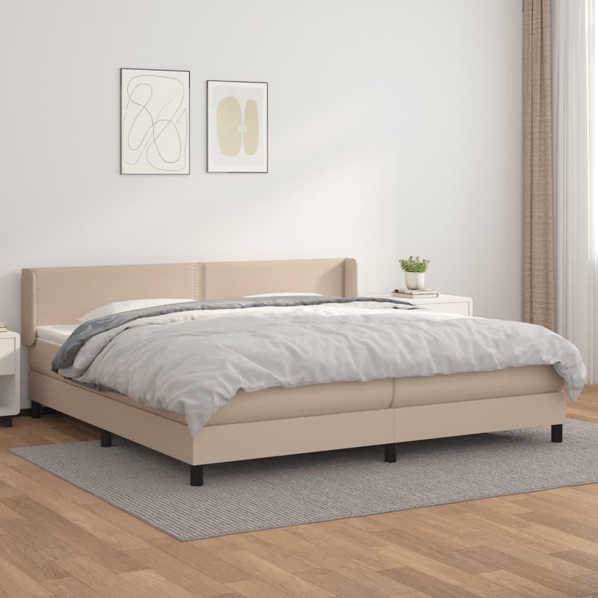 Voir la diapositive 2 : VIDAXL Sommier a lattes de lit avec matelas Cappuccino 200x200 cm