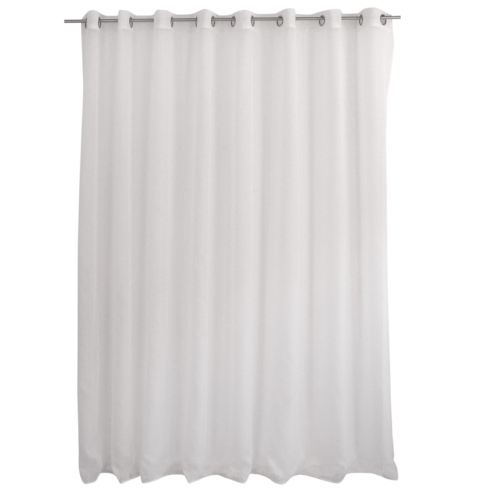 TOILINUX Voilage en tissu sablé effet satiné grande largeur sablé - 300 x 240 cm - blanc
