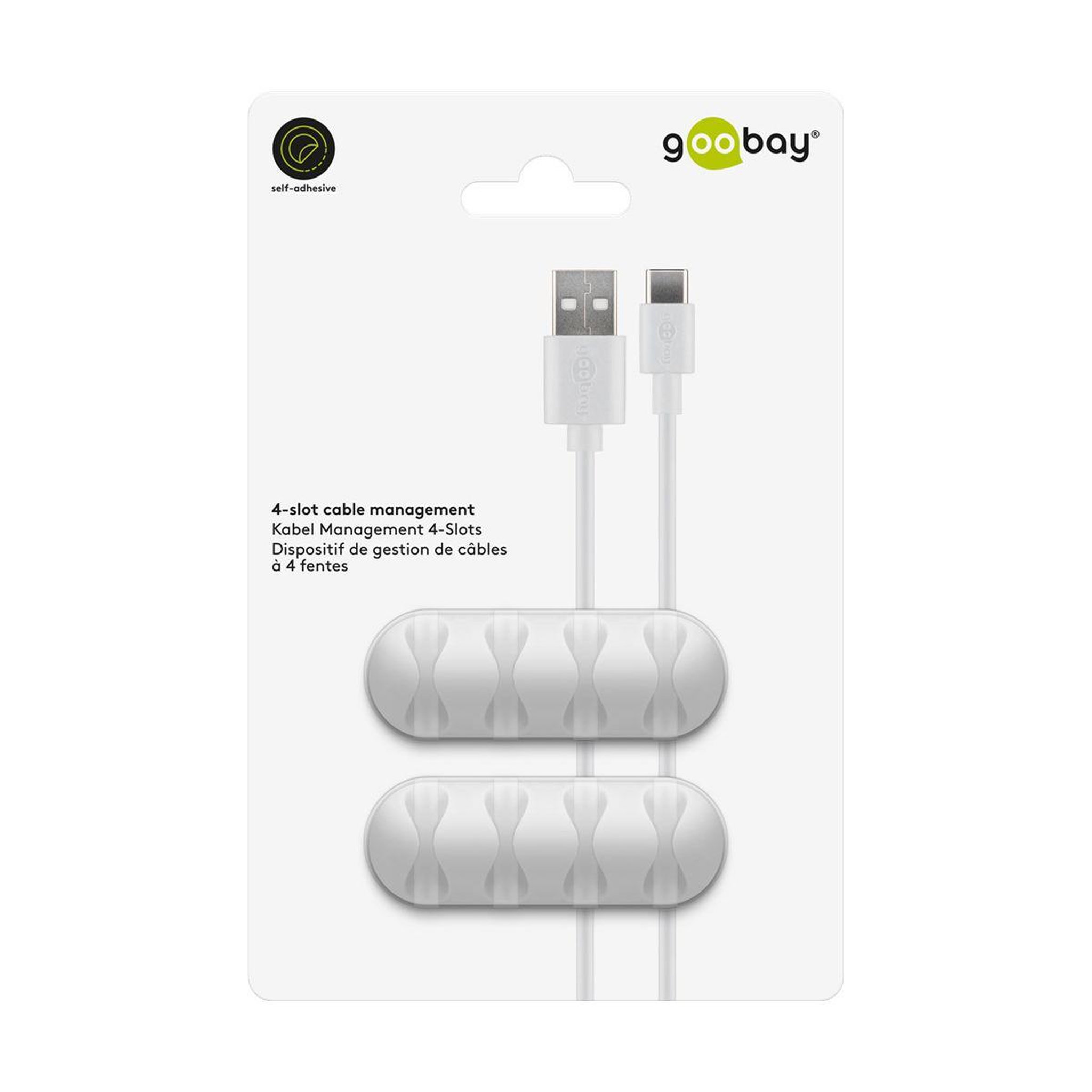 Voir la diapositive 3 : GOOBAY Serre-câble Cable Guide (4) Blanc x2