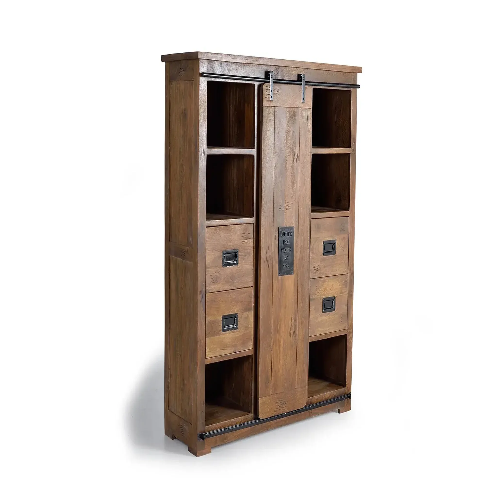 Voir la diapositive 3 : GINER Y COLOMER SL Vaisselier en bois de manguier 140 cm style industriel