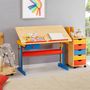 Voir la diapositive 2 : IDIMEX Bureau enfant FLEXI, en pin massif, réglable en hauteur et plateau inclinable