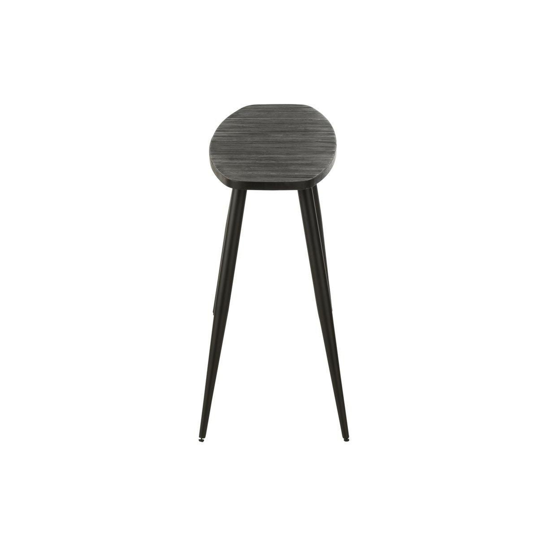 Voir la diapositive 2 : J-LINE Console ovale en bois  teck  120cm noir
