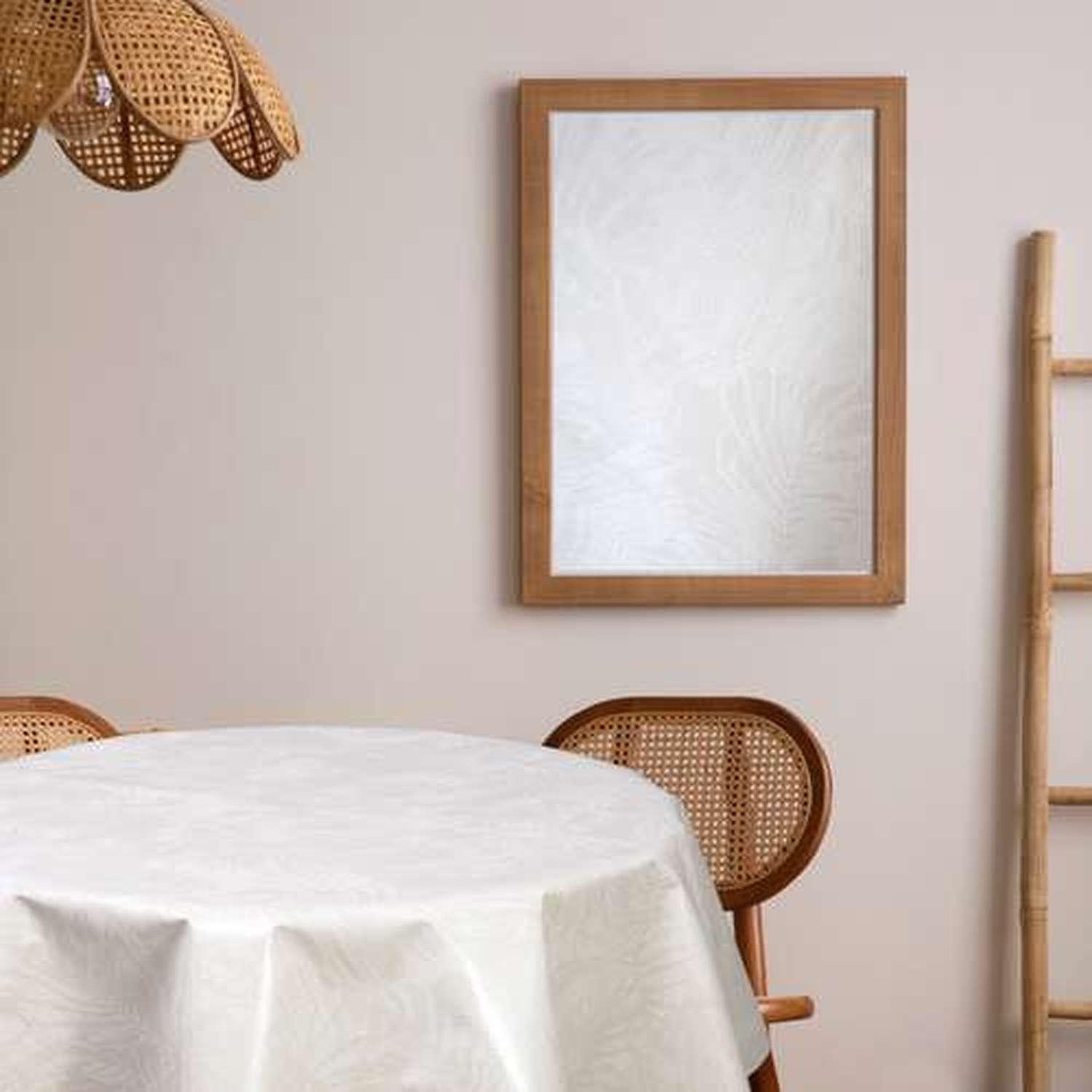 Voir la diapositive 2 : TOILINUX Nappe en toile cirée ronde Vitali - Diam. 150 cm - Beige nacré