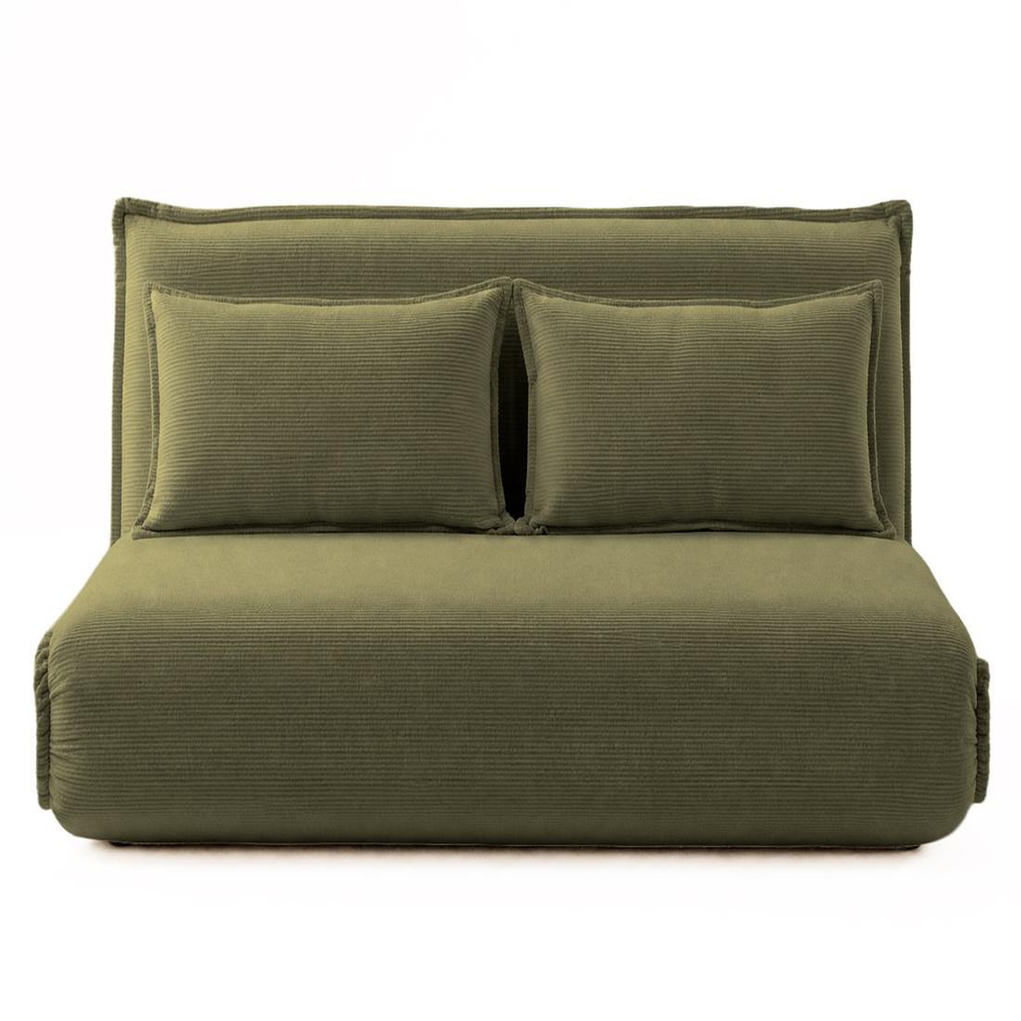 Voir la diapositive 1 : BEST MOBILIER Candice - banquette 2 places convertible clic-clac en velours côtelé