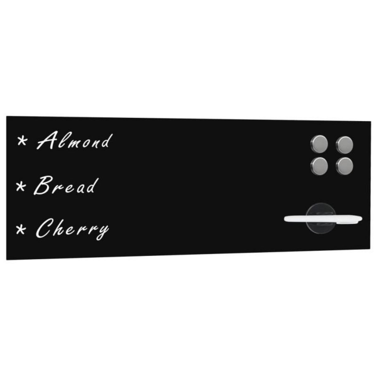 VIDAXL Tableau noir magnétique mural en verre 60 x 20 cm