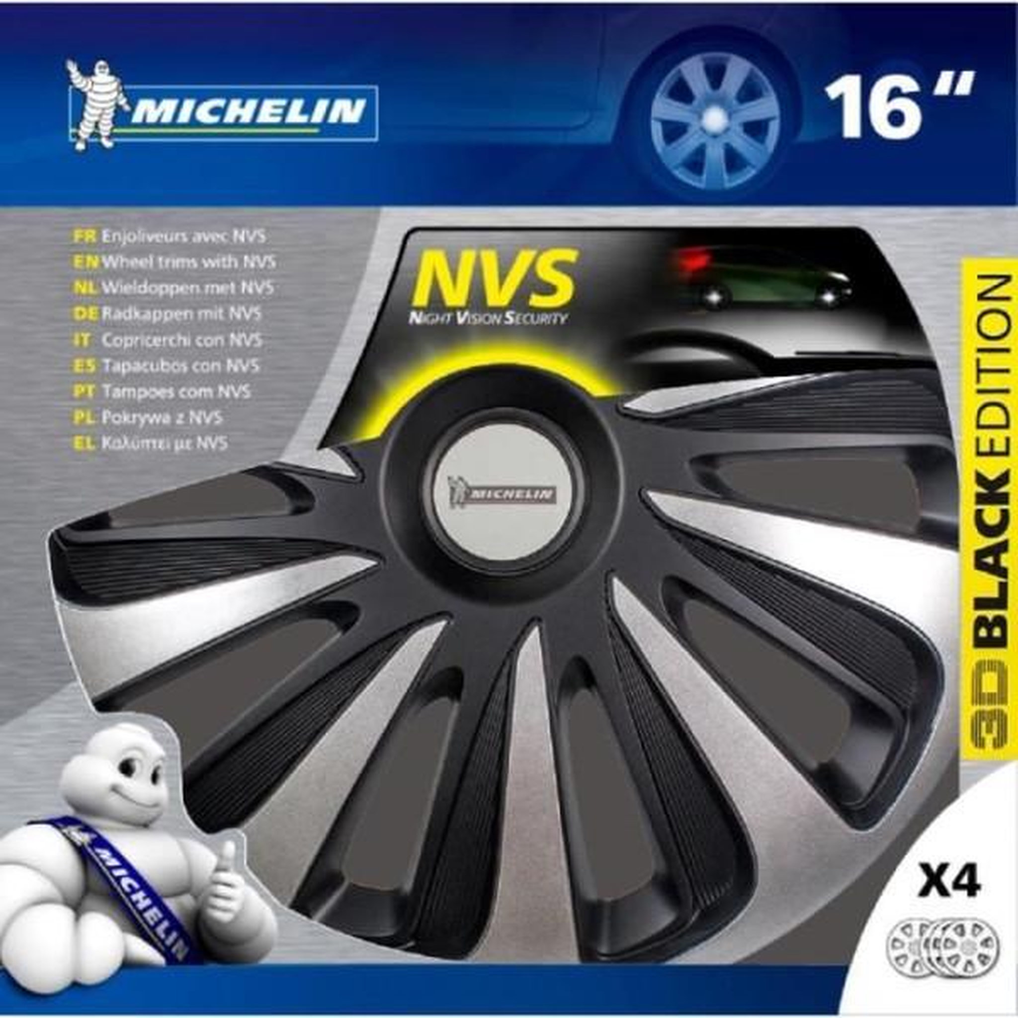 Voir la diapositive 4 : MICHELIN Michelin enjoliveur 16 nvs 3d par 4 en boîte noir