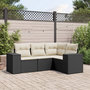 Voir la diapositive 1 : VIDAXL Salon de jardin 4 pcs avec coussins noir resine tressee