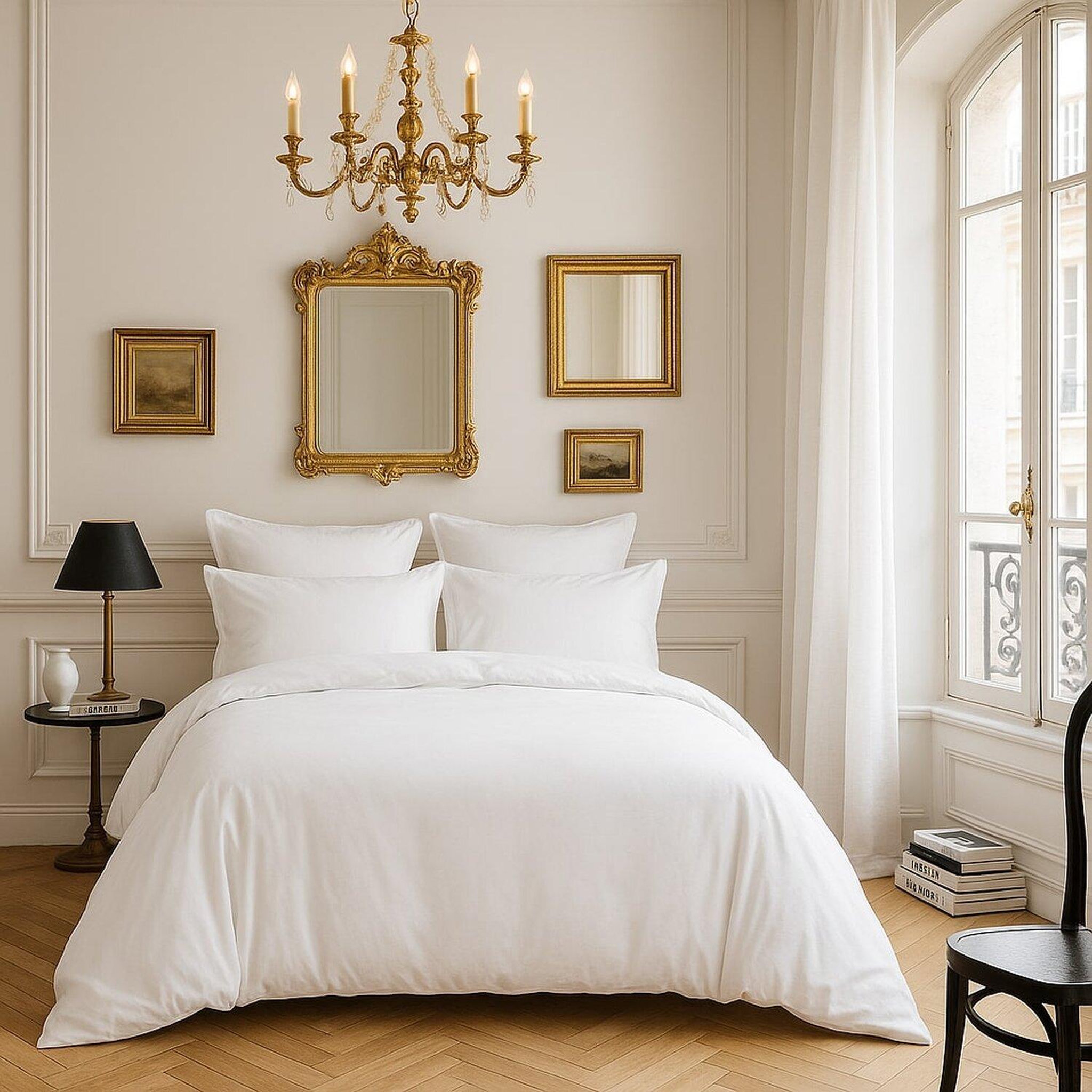 Voir la diapositive 1 : BATON ROUGE Housse de couette 100% satin de coton 105 fils uni