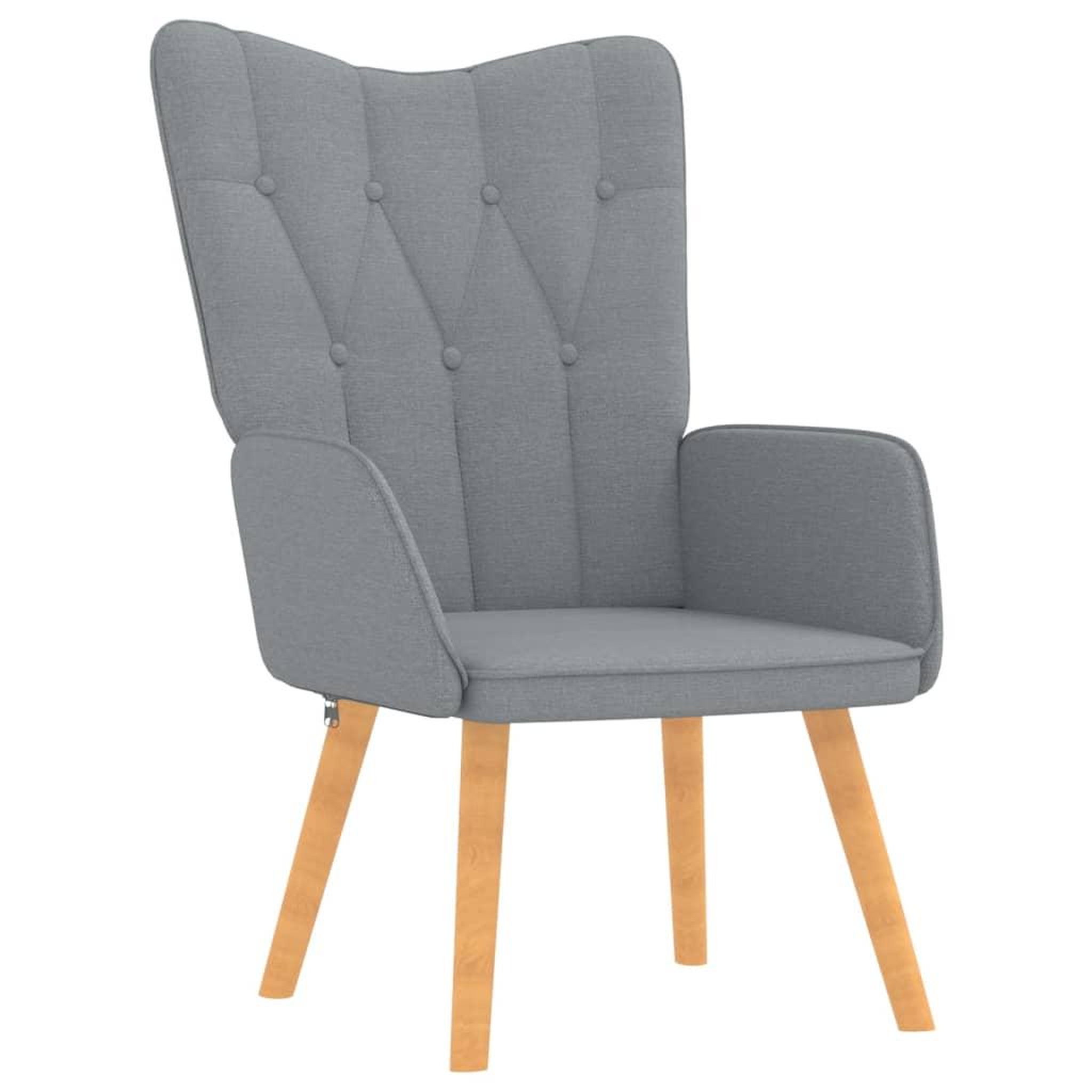 Voir la diapositive 3 : VIDAXL Chaise de relaxation avec tabouret Gris clair Tissu