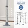 Voir la diapositive 5 : HOMCOM Tabouret de douche - siège de douche avec barre d'appui ventouse - hauteur réglable - alu HDPE gris blanc