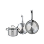 ELO Set de 2 Poêles de cuisson 24 et 28 cm et 1 faitout 20 cm Elo Profi Citrin