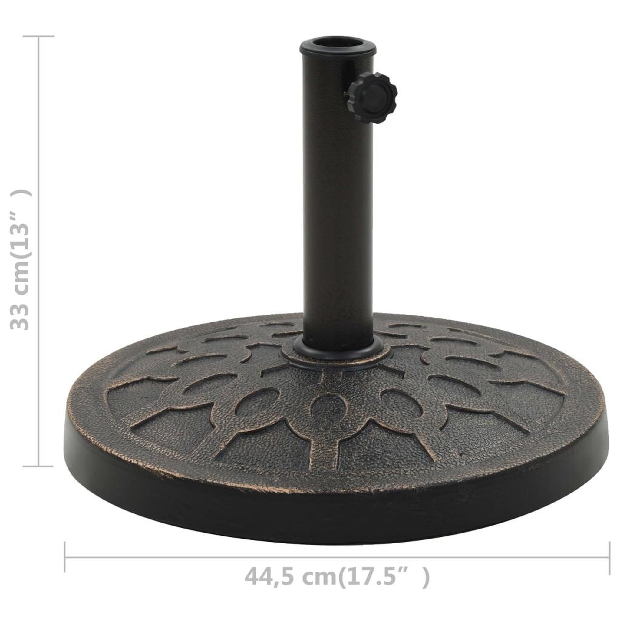 Voir la diapositive 6 : VIDAXL Socle rond de parasol polyresine 13 kg bronze