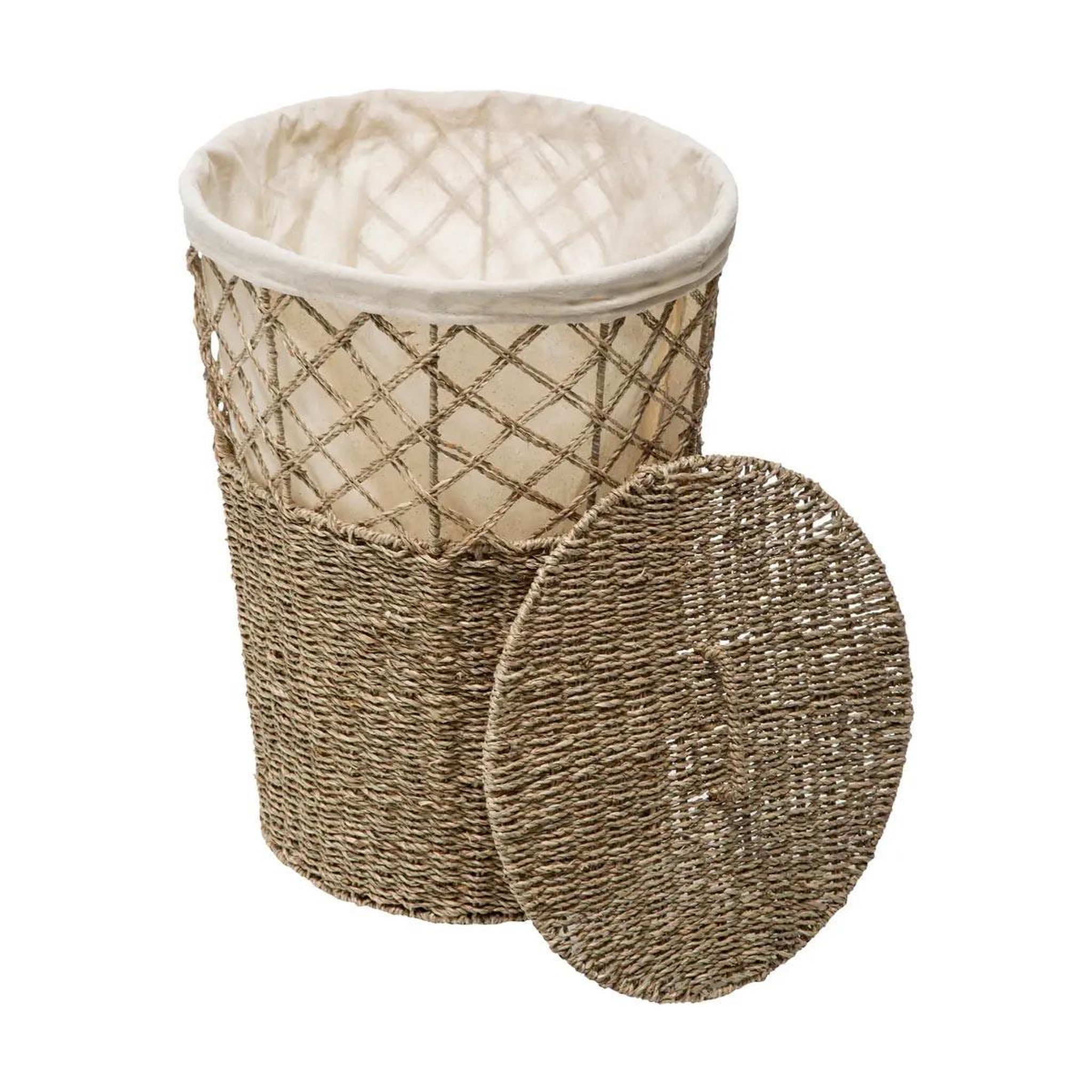 Voir la diapositive 2 : FIVE Panier à linge rond  seagrass  52cm naturel
