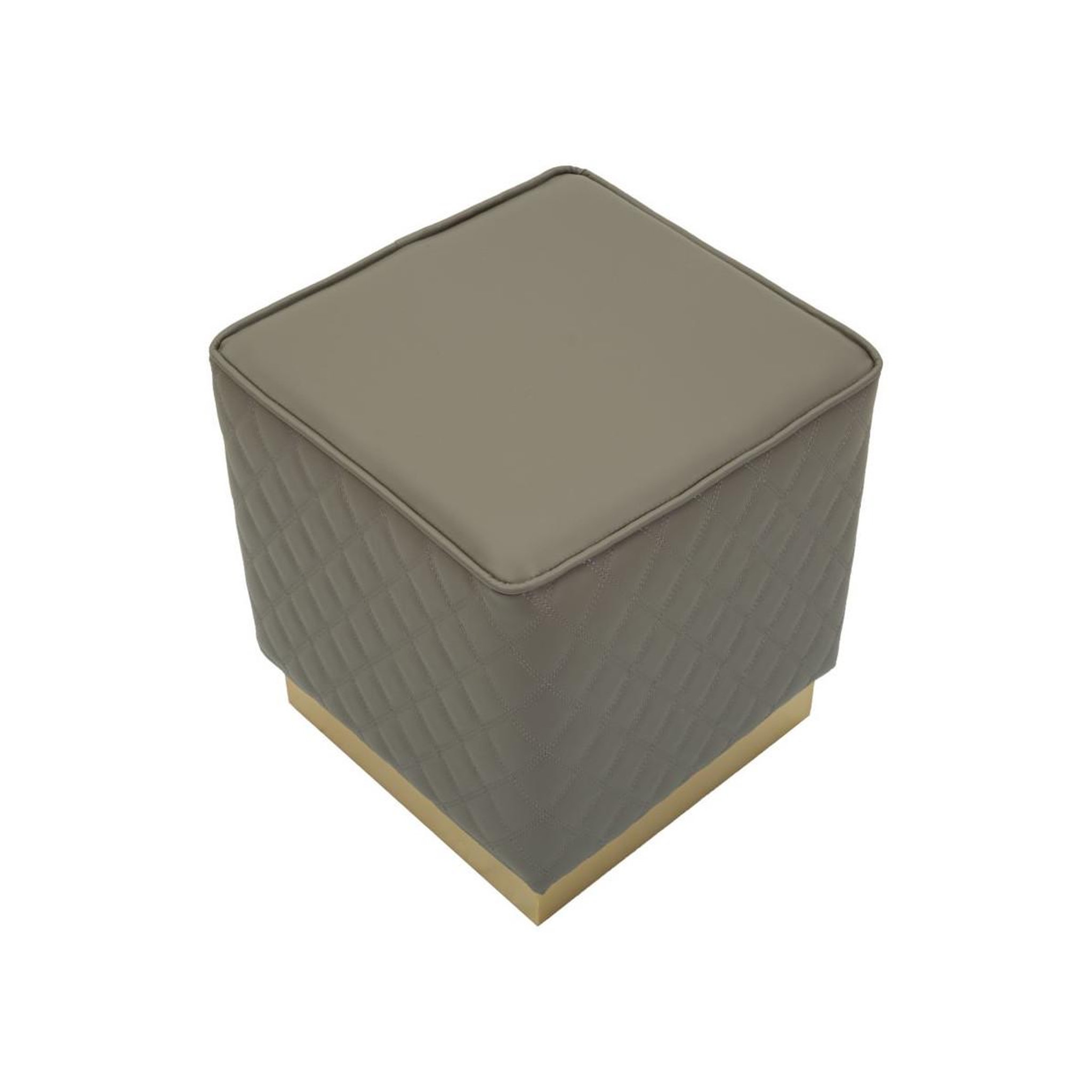 Voir la diapositive 2 : Paris Prix Pouf matelassé  sharon  38cm gris & or