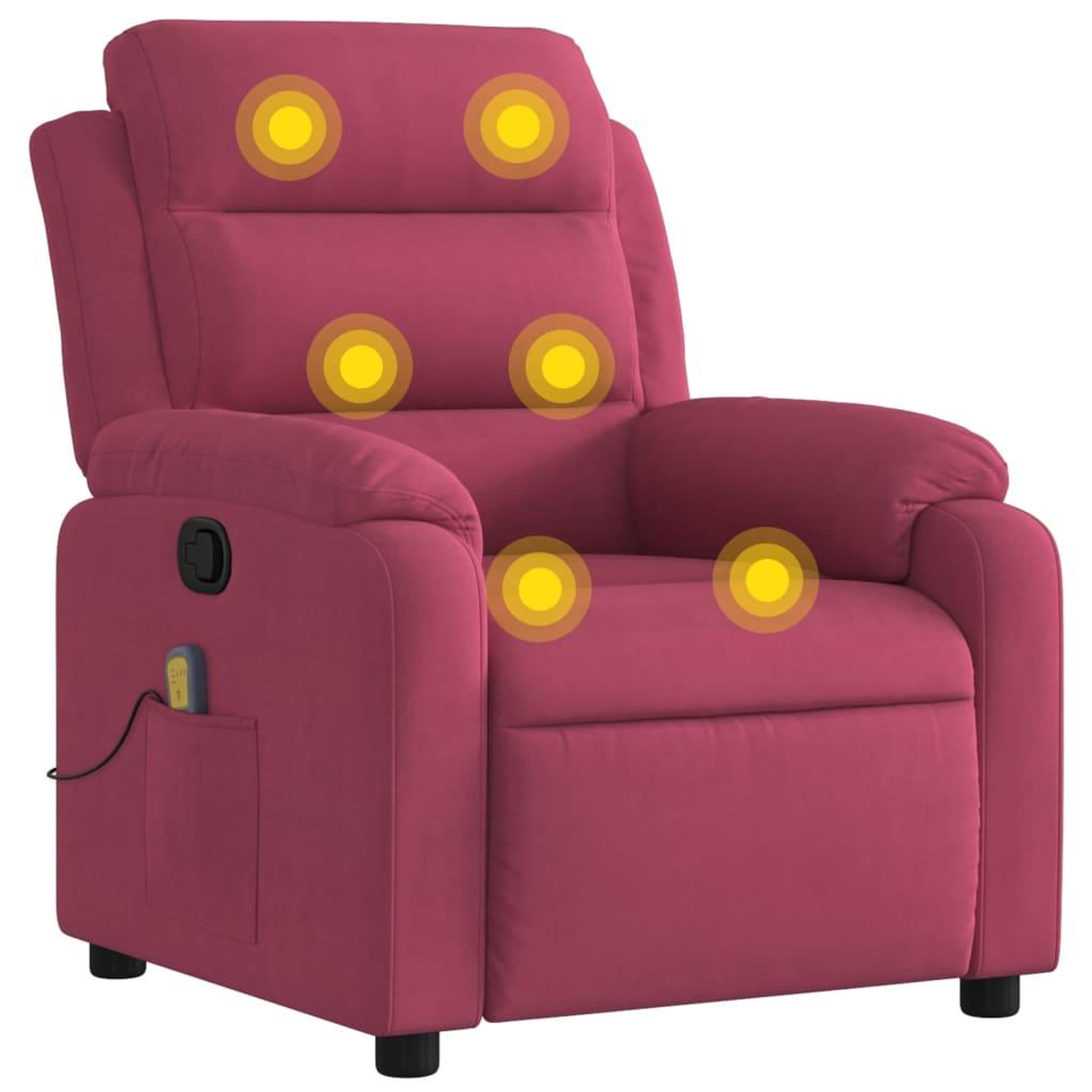 Voir la diapositive 2 : VIDAXL Fauteuil de massage inclinable rouge bordeaux velours
