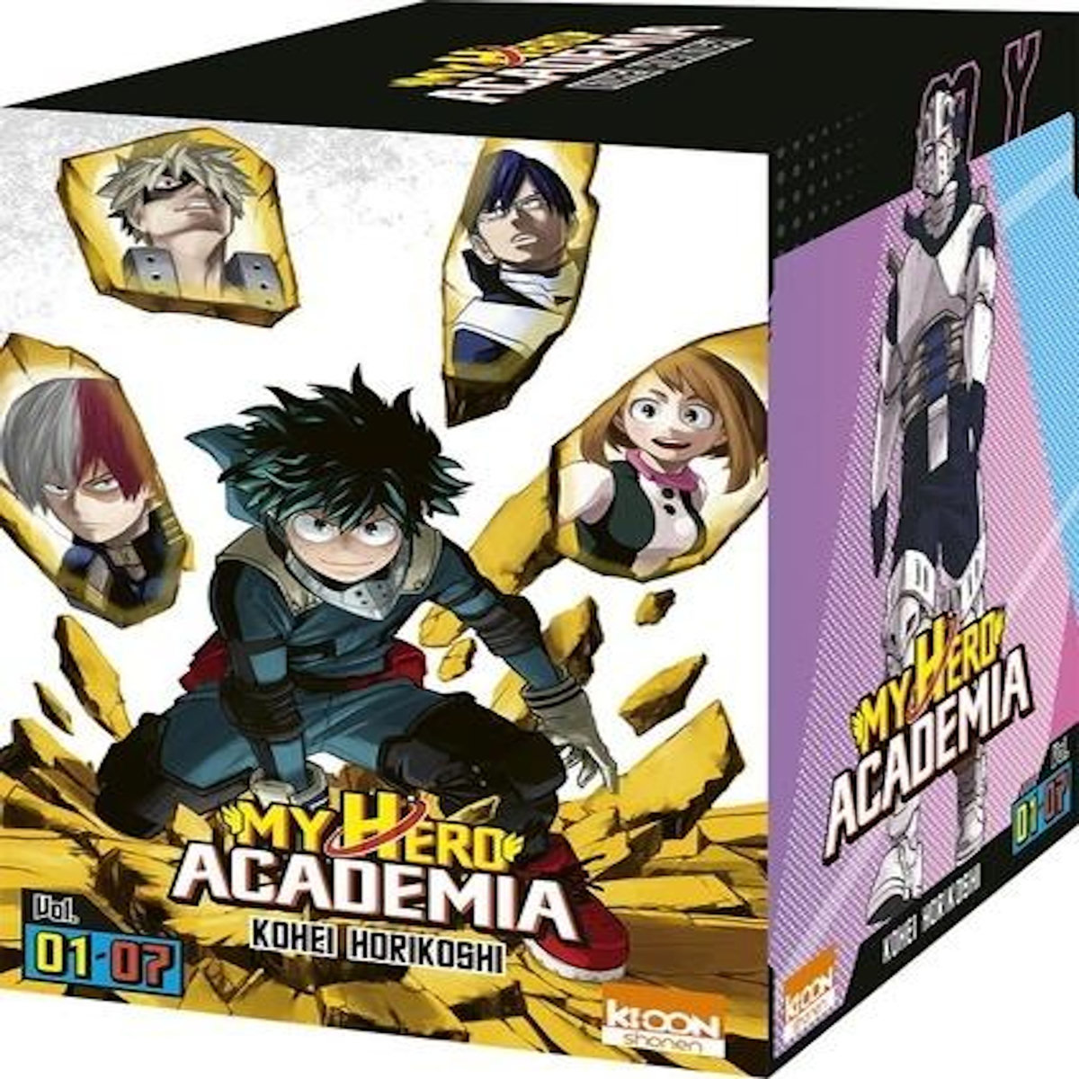 MY HERO ACADEMIA TOME 1 A 7 : IZUKU MIDORIYA : LES ORIGINES ; DECHAINE-TOI, MAUDIT NERD ! ; ALL MIGHT ; CELUI QUI AVAIT TOUT ; SHOTO TODOROKI : LES ORIGINES ; FREMISSEMENTS ; KATSUKI BAKUGO : LES ORIGINES. COFFRET EN 7 VOLUMES, Horikoshi Kohei