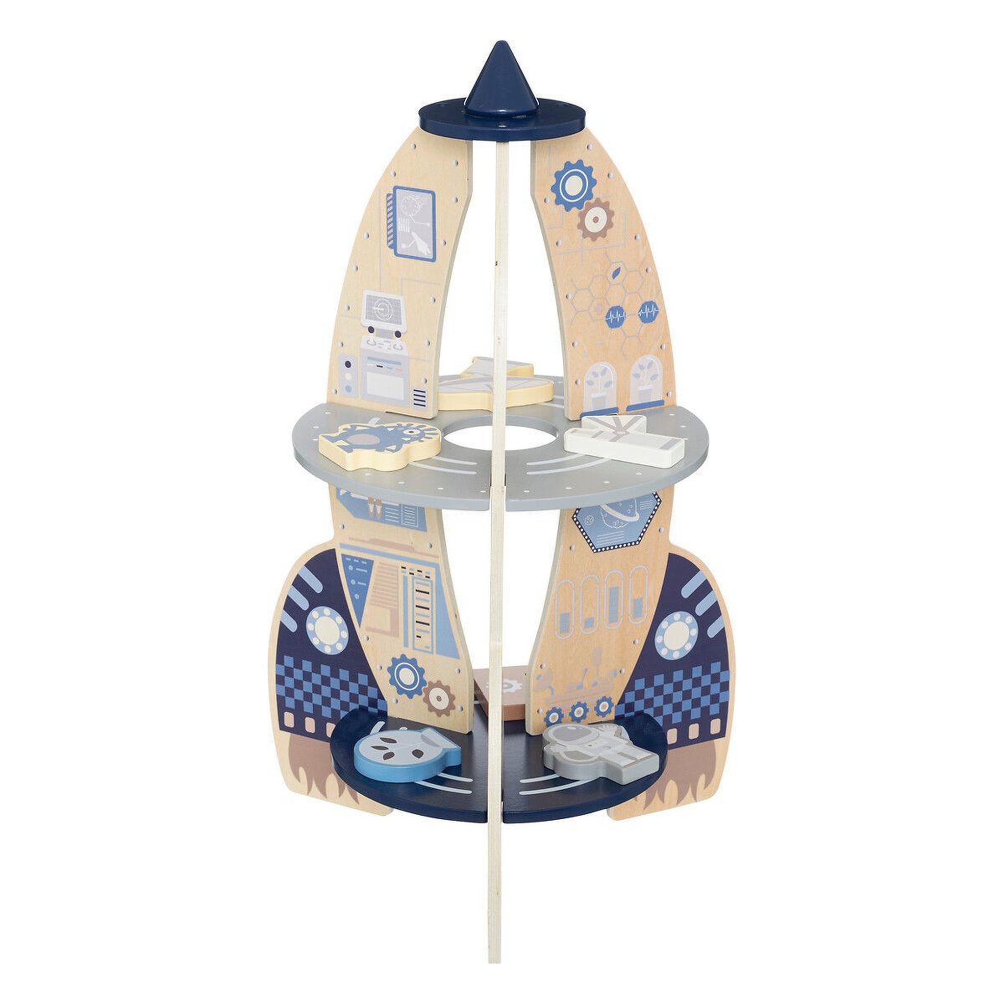 Atmosphera Kids Jeu Fusée Enfant en Bois  Espace  59cm Multicolore