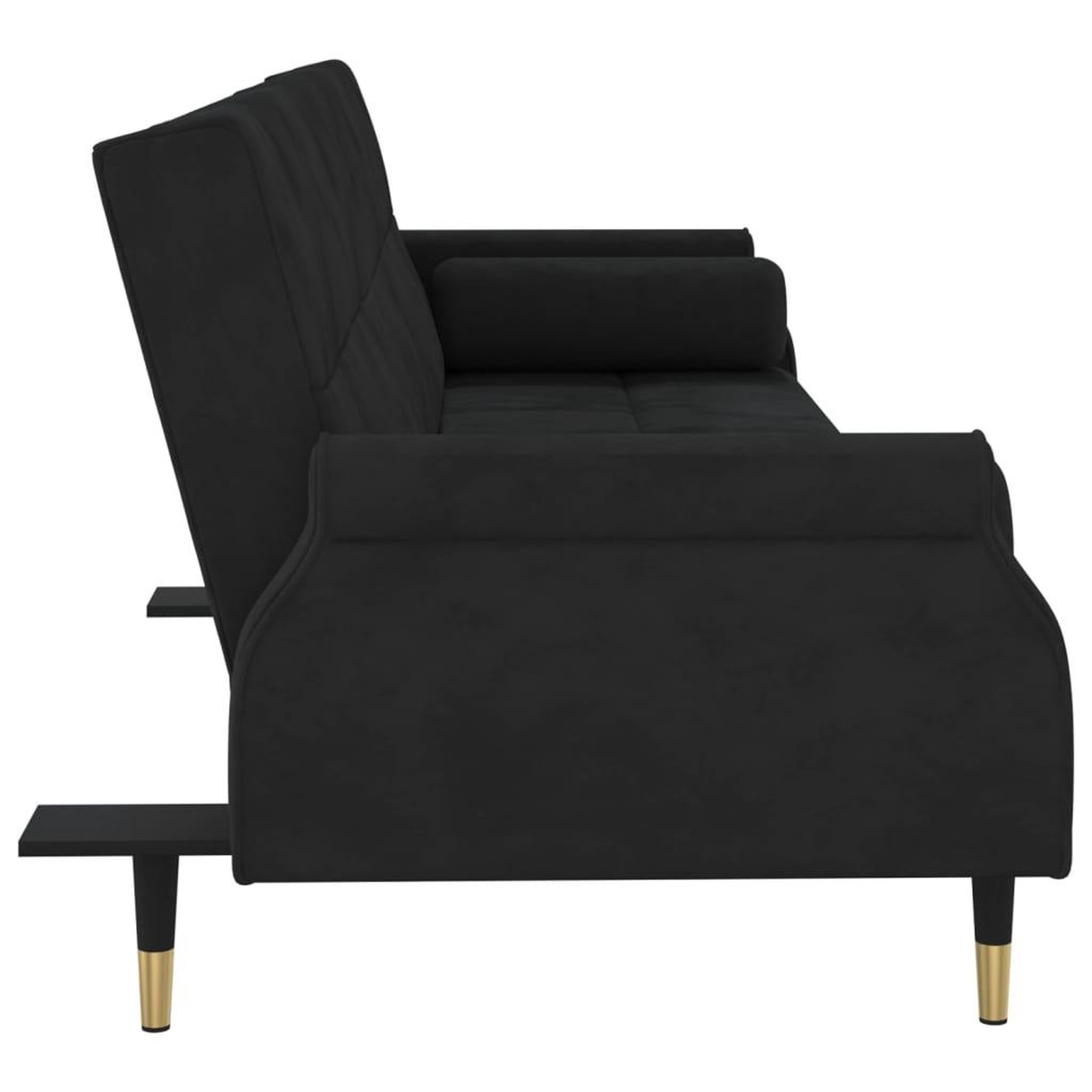 Voir la diapositive 5 : VIDAXL Canape-lit avec coussins noir velours
