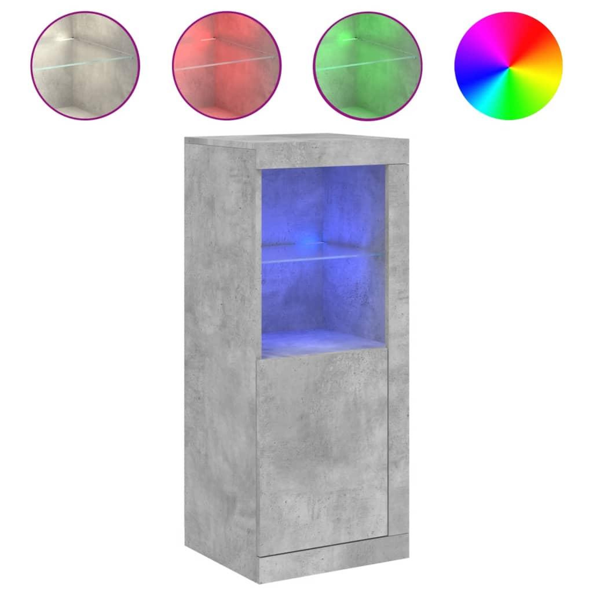 Voir la diapositive 2 : VIDAXL Buffet avec lumieres LED gris beton 41x37x100 cm