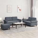 VIDAXL Ensemble de canapes 3 pcs avec coussins Gris fonce Velours