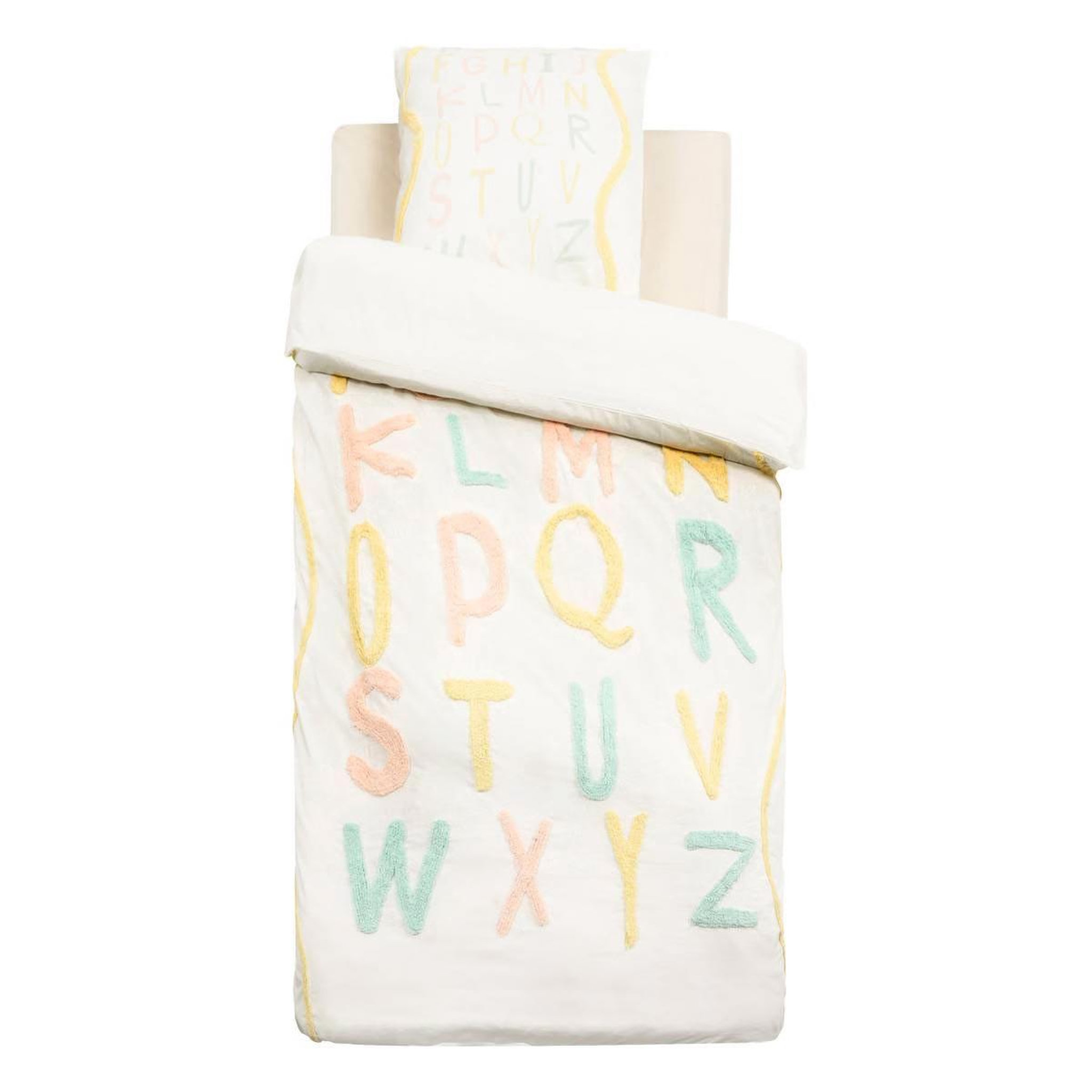 Atmosphera Kids Parure de lit tufté  alphabet  140x200cm multicolore