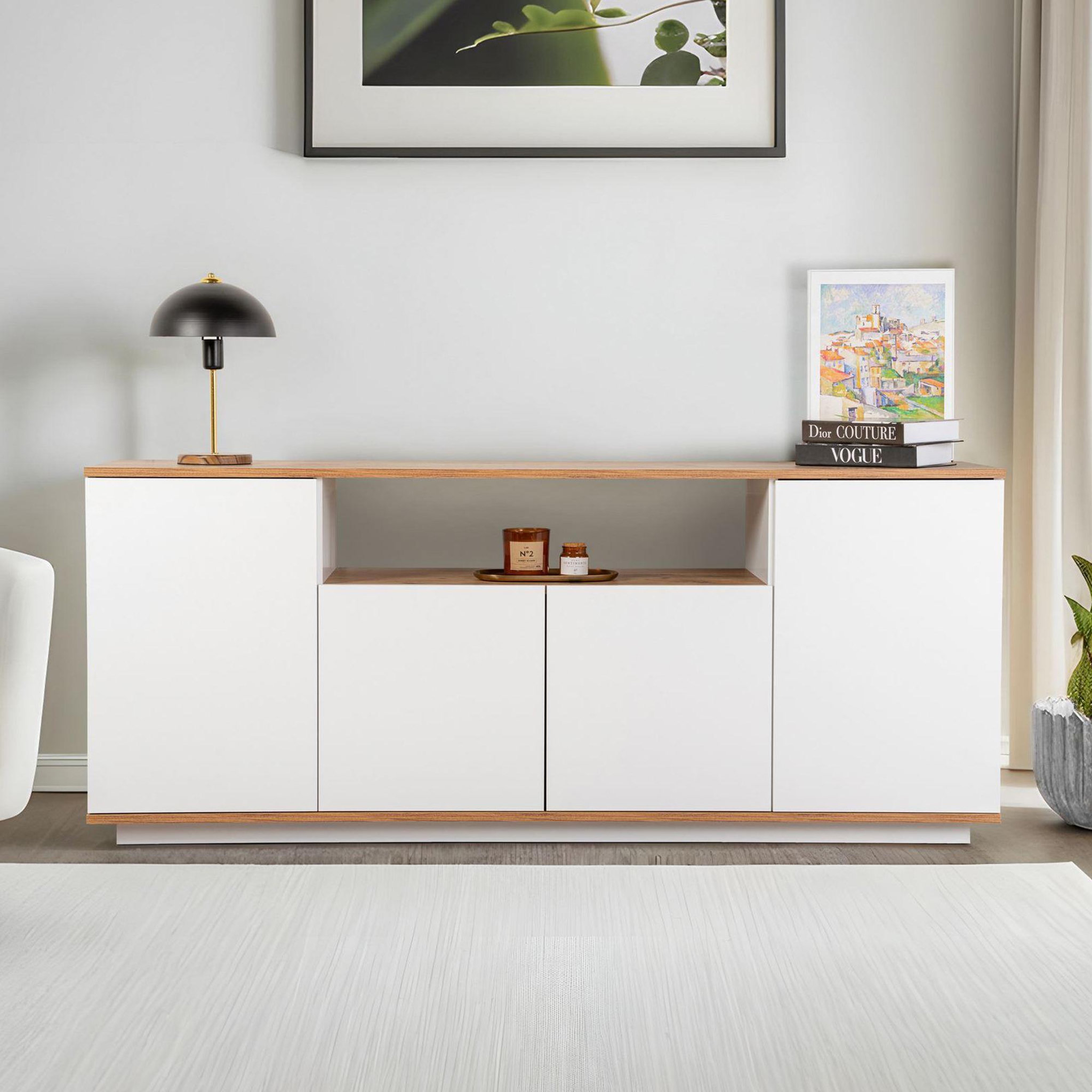 Voir la diapositive 3 : Habitat et Jardin Buffet en bois  arista  - 180 x 44 x 75 cm - blanc