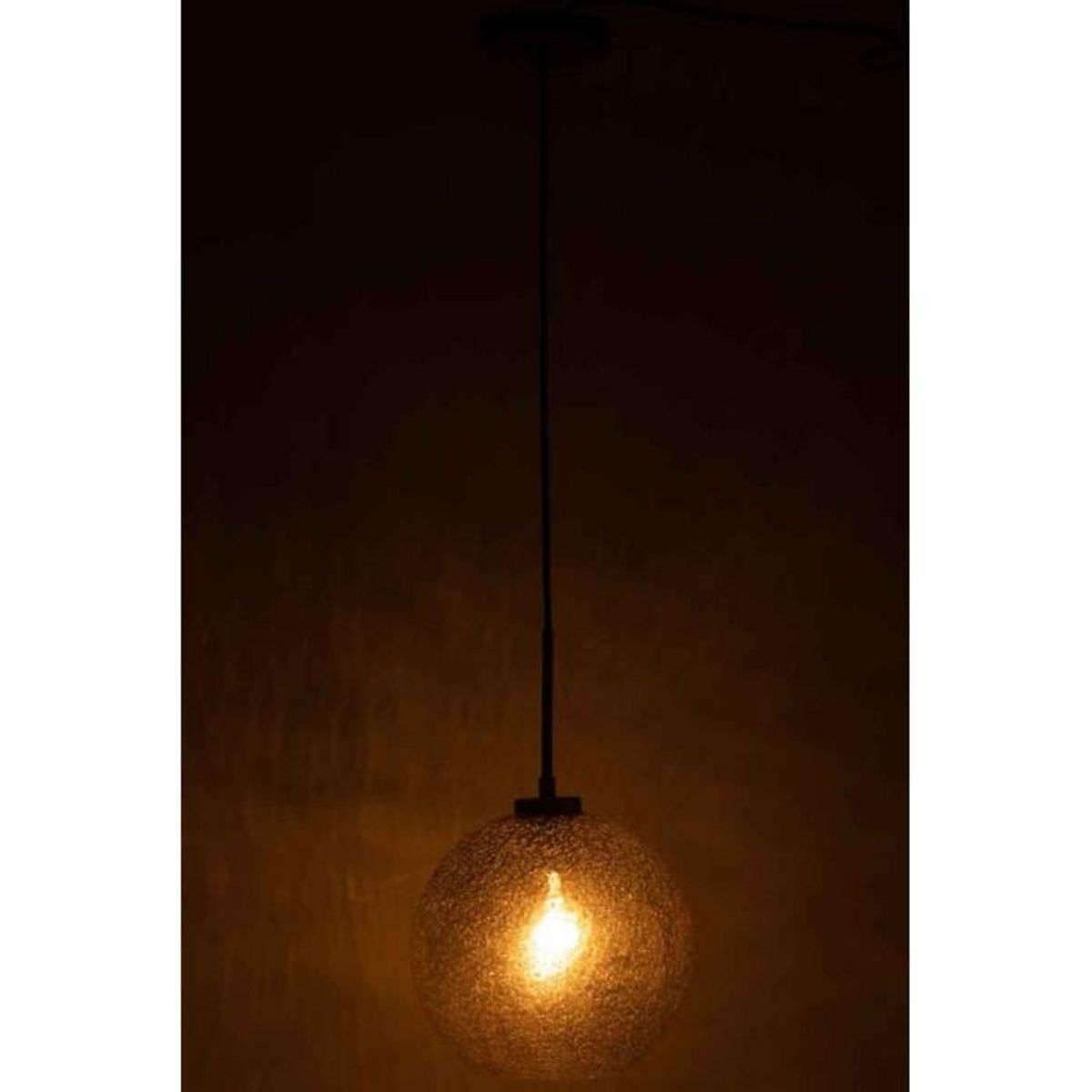 Paris Prix Lampe Suspension en Verre  Boule Pois  40cm Gris