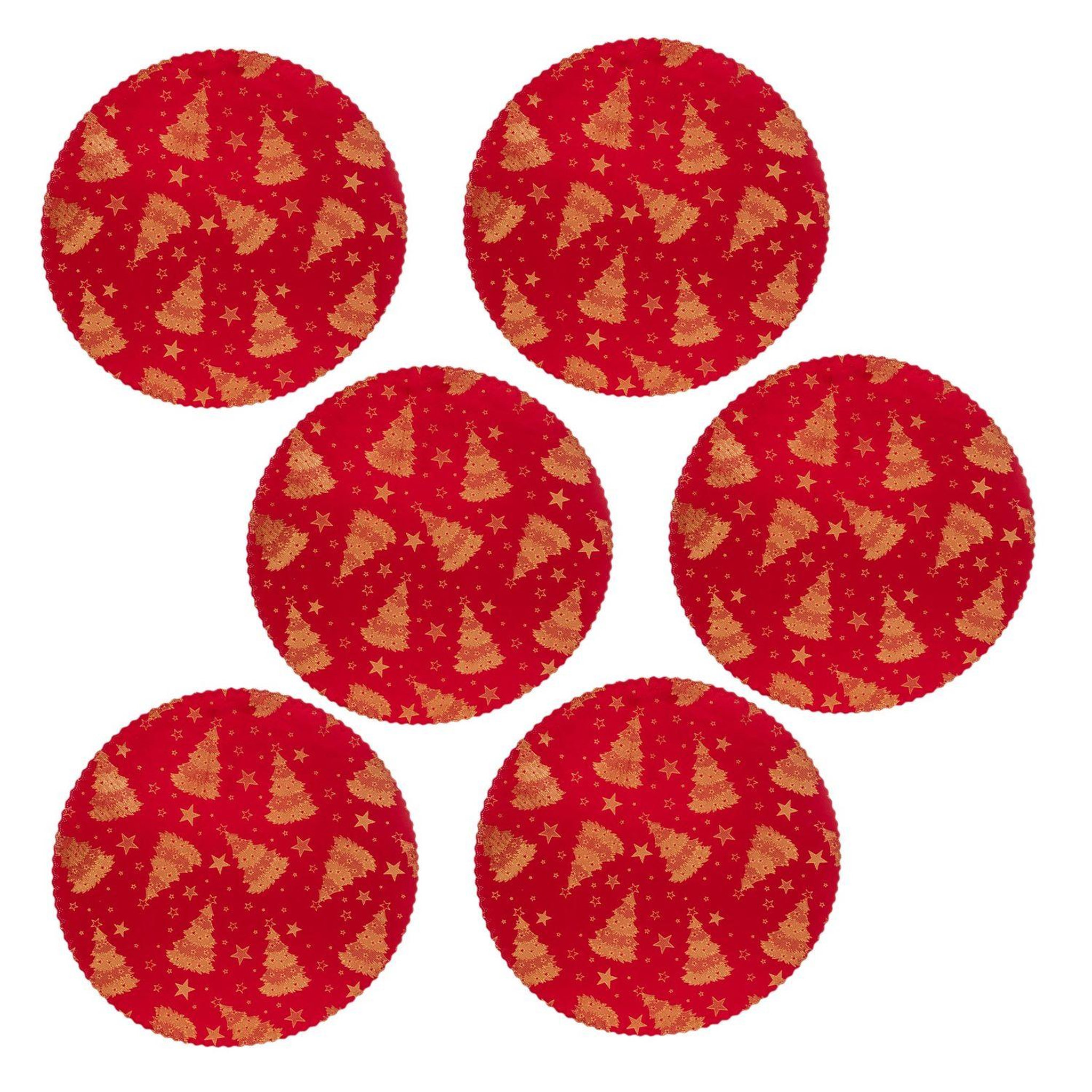 Voir la diapositive 1 : FEERIC LIGHT & CHRISTMAS Lot de 6 sets de table en velours SAPIN