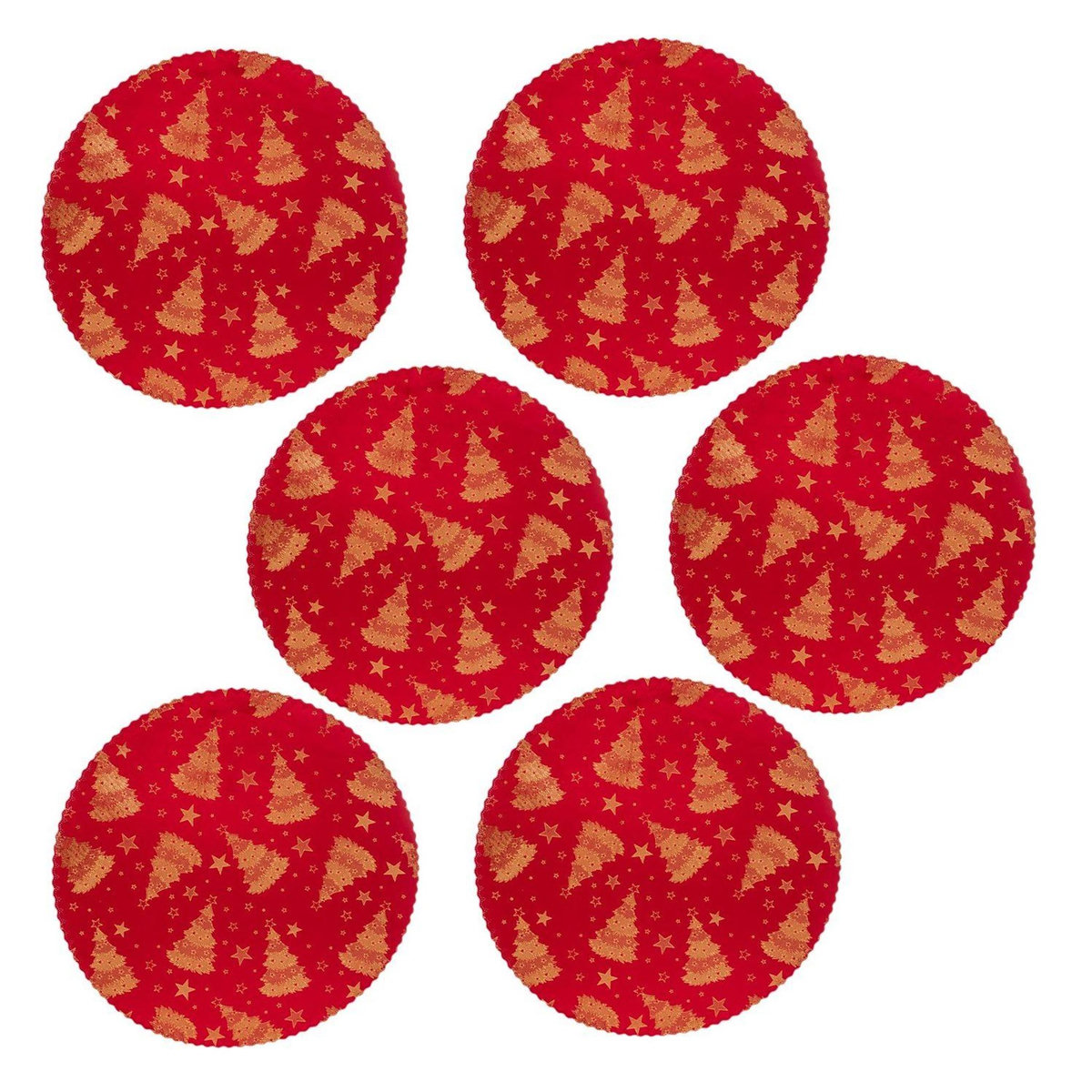 FEERIC LIGHT & CHRISTMAS Lot de 6 sets de table en velours SAPIN