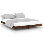 VIDAXL Cadre de lit sans matelas chene fume 200x200 cm bois ingenierie