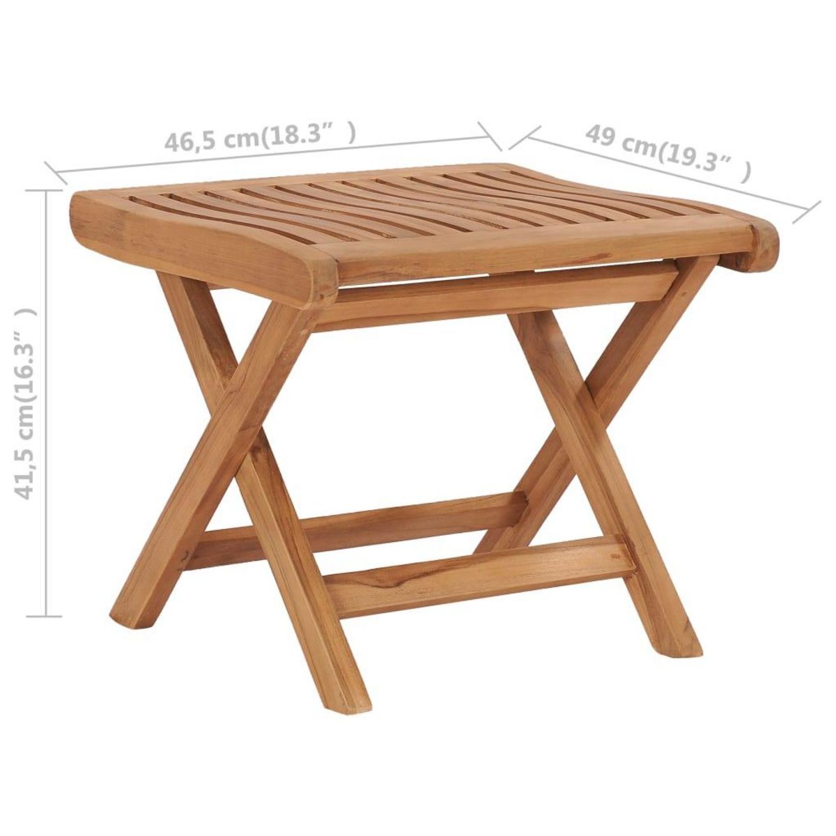 VIDAXL Repose-pied pliable 46,5x49x41,5 cm Bois de teck solide