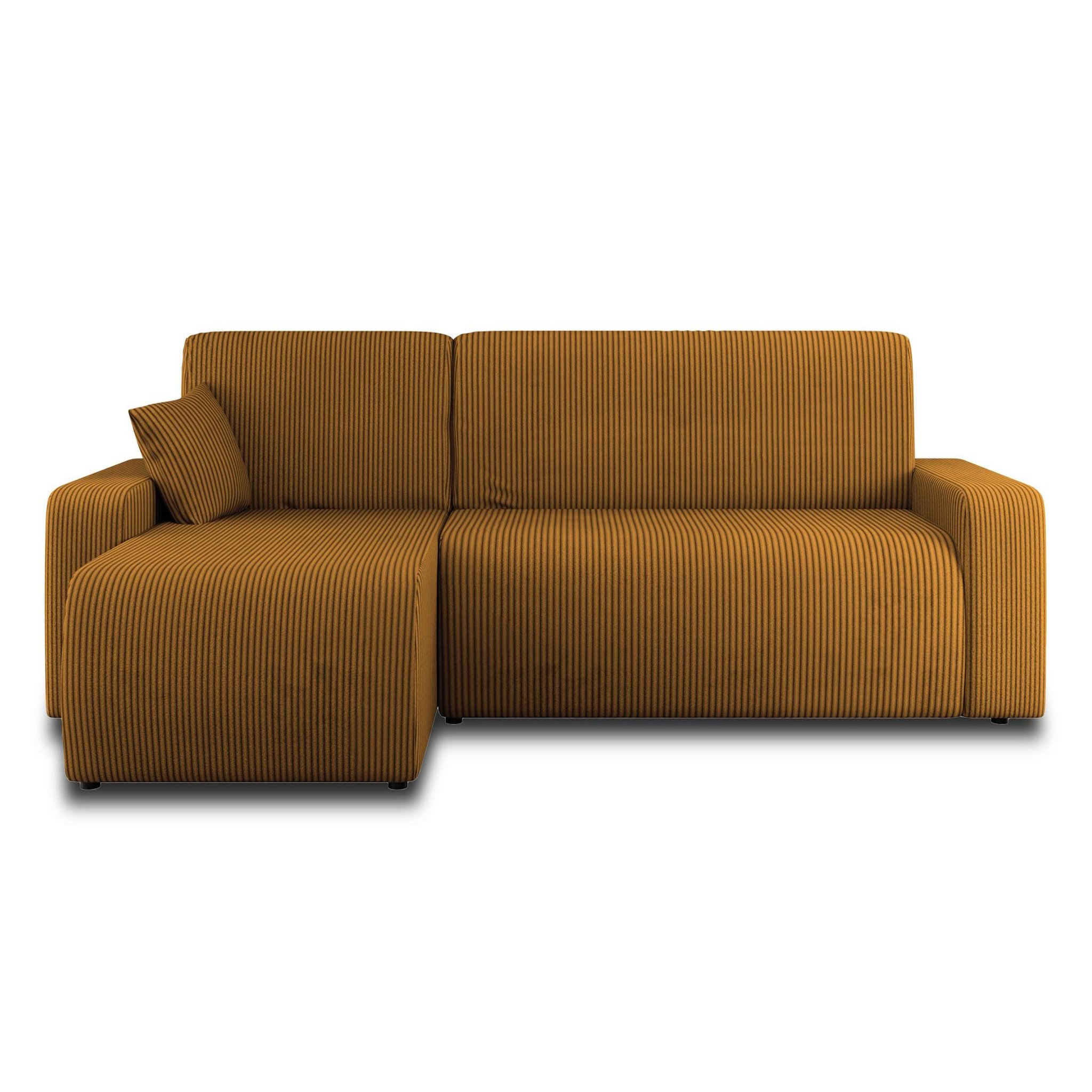 Voir la diapositive 6 : BEST MOBILIER Artemisa - canapé d'angle réversible 4 places - convertible avec coffre - en velours côtelé