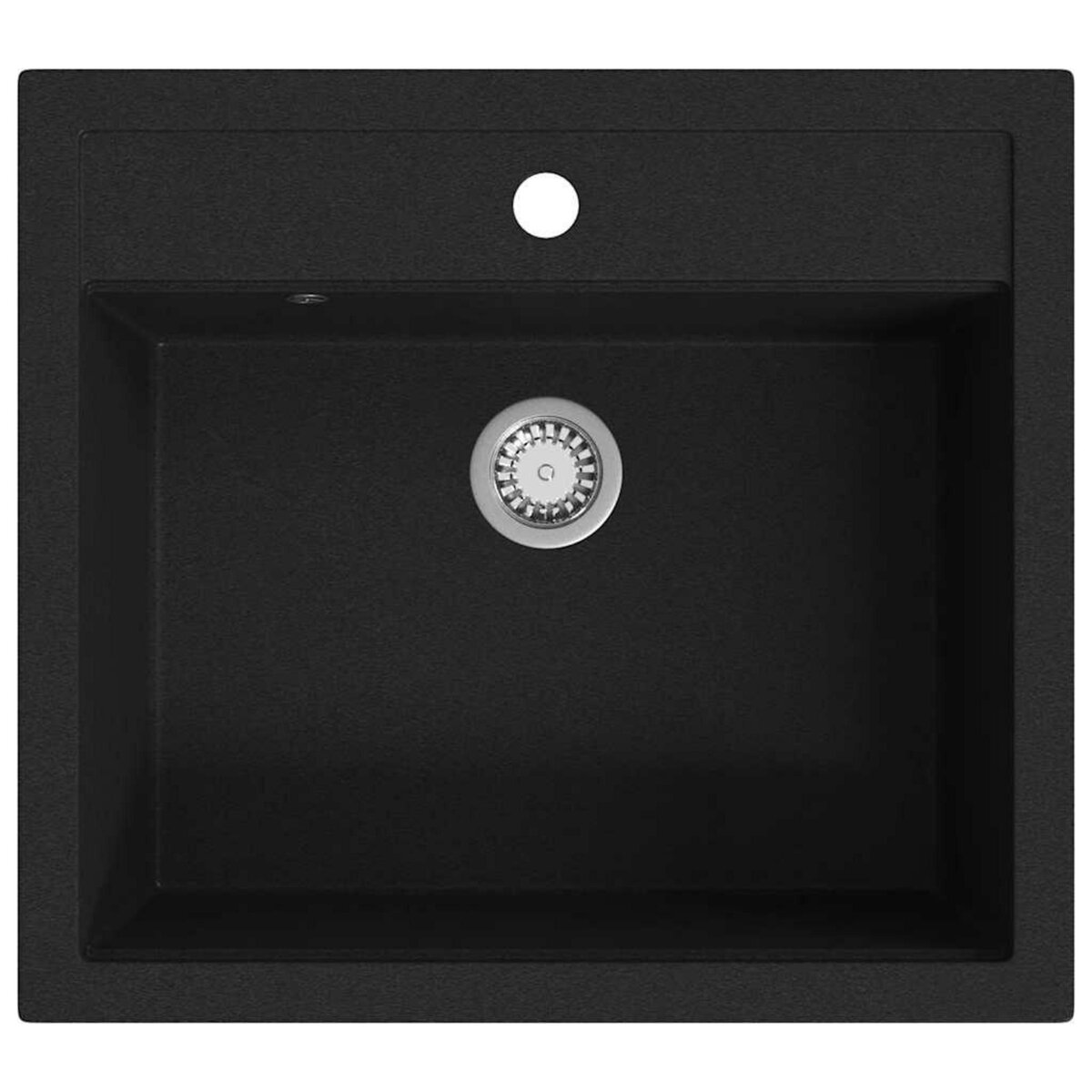 VIDAXL Evier de cuisine en granit Bac unique Noir