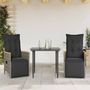 Voir la diapositive 2 : VIDAXL Chaises inclinables de jardin lot de 2 et coussins gris rotin
