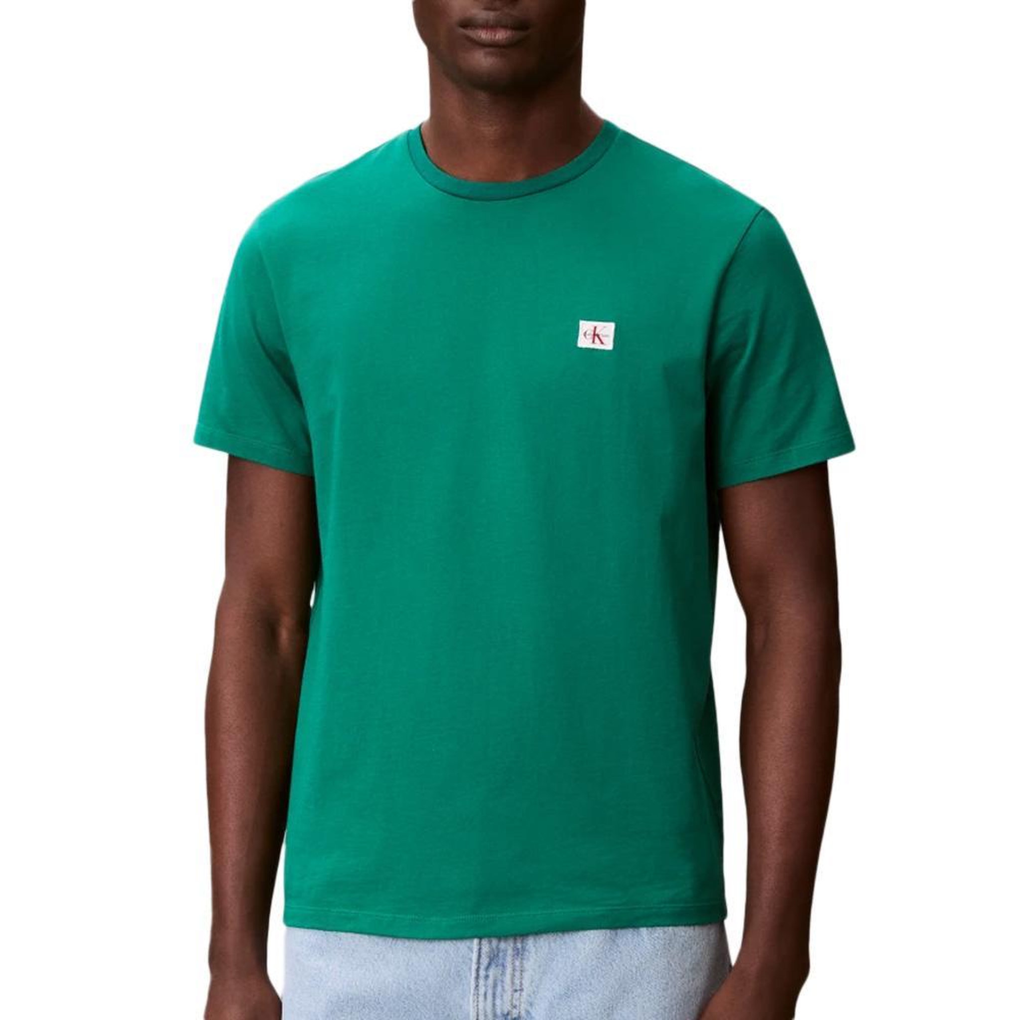 CALVIN KLEIN JEANS T-Shirt Vert Homme Calvin Klein Jeans Badge L4G. Coloris disponibles : Vert
