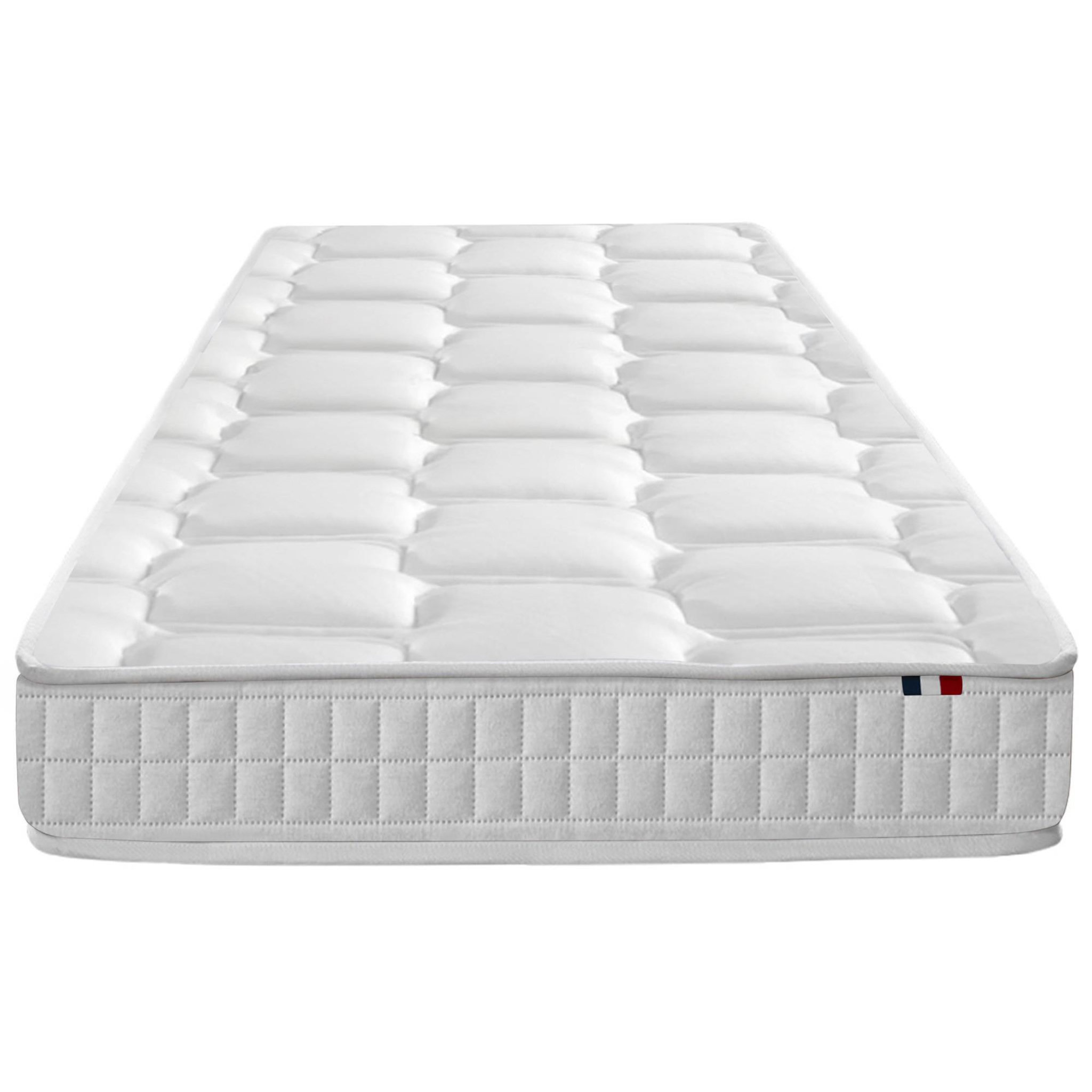 IDLITERIE Matelas ressorts ensachés 7 zones, COSMOS, Face Hiver/Eté. Coloris disponibles : Blanc