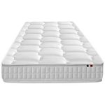 IDLITERIE Matelas ressorts ensachés 7 zones, COSMOS, Face Hiver/Eté. Coloris disponibles : Blanc