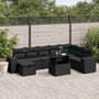 Voir la diapositive 1 : VIDAXL Salon de jardin 9 pcs avec coussins noir resine tressee