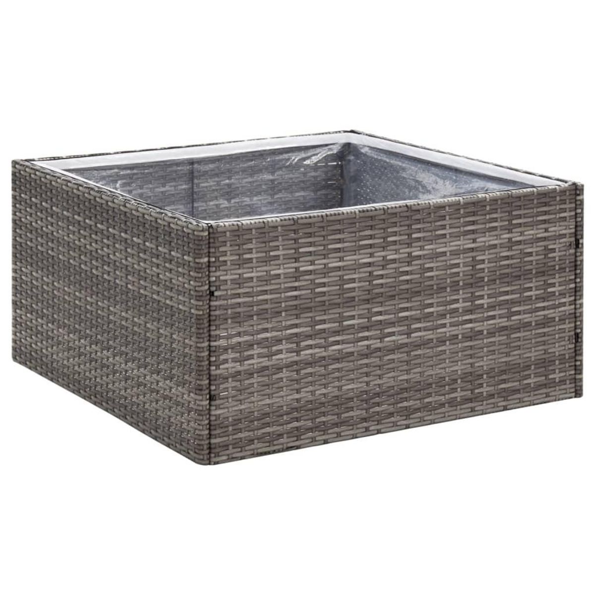 VIDAXL Jardiniere Gris 80x80x40 cm Resine tressee