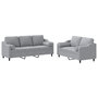 Voir la diapositive 2 : VIDAXL Ensemble de canapes 2 pcs coussins gris clair tissu