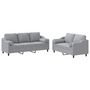 Voir la diapositive 2 : VIDAXL Ensemble de canapes 2 pcs coussins gris clair tissu