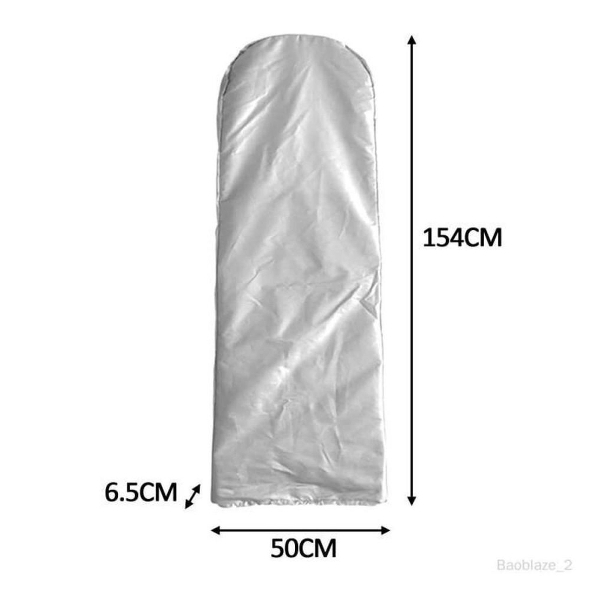 Voir la diapositive 2 : Housse de protection pour échelle à coulisse pliable 4 marches Oxford 2100 argent clair, ouverture élastique, format sac de rangement 50 x 6,5 x 154 cm