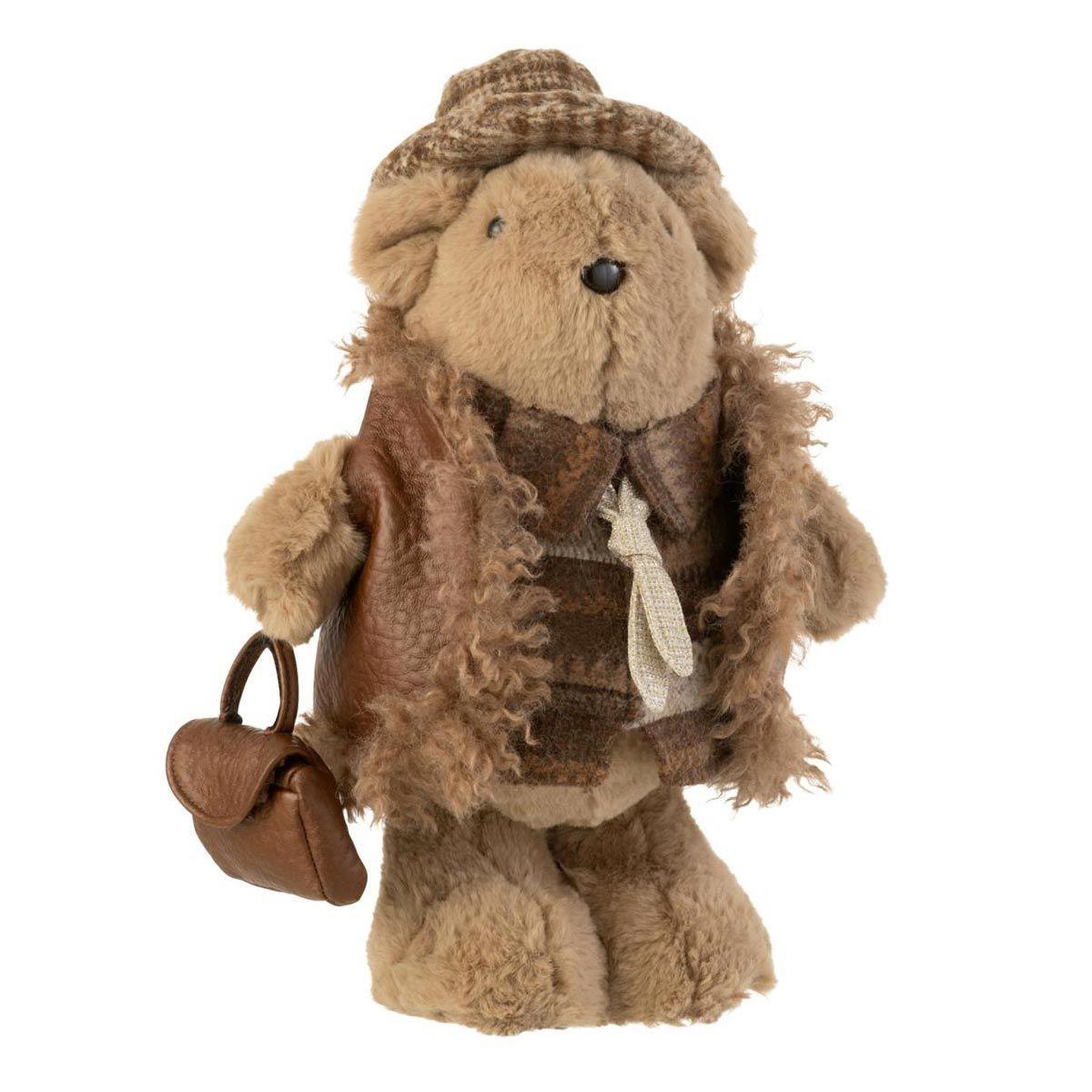 Voir la diapositive 1 : J-LINE Statuette déco ours  sac à main  38cm marron
