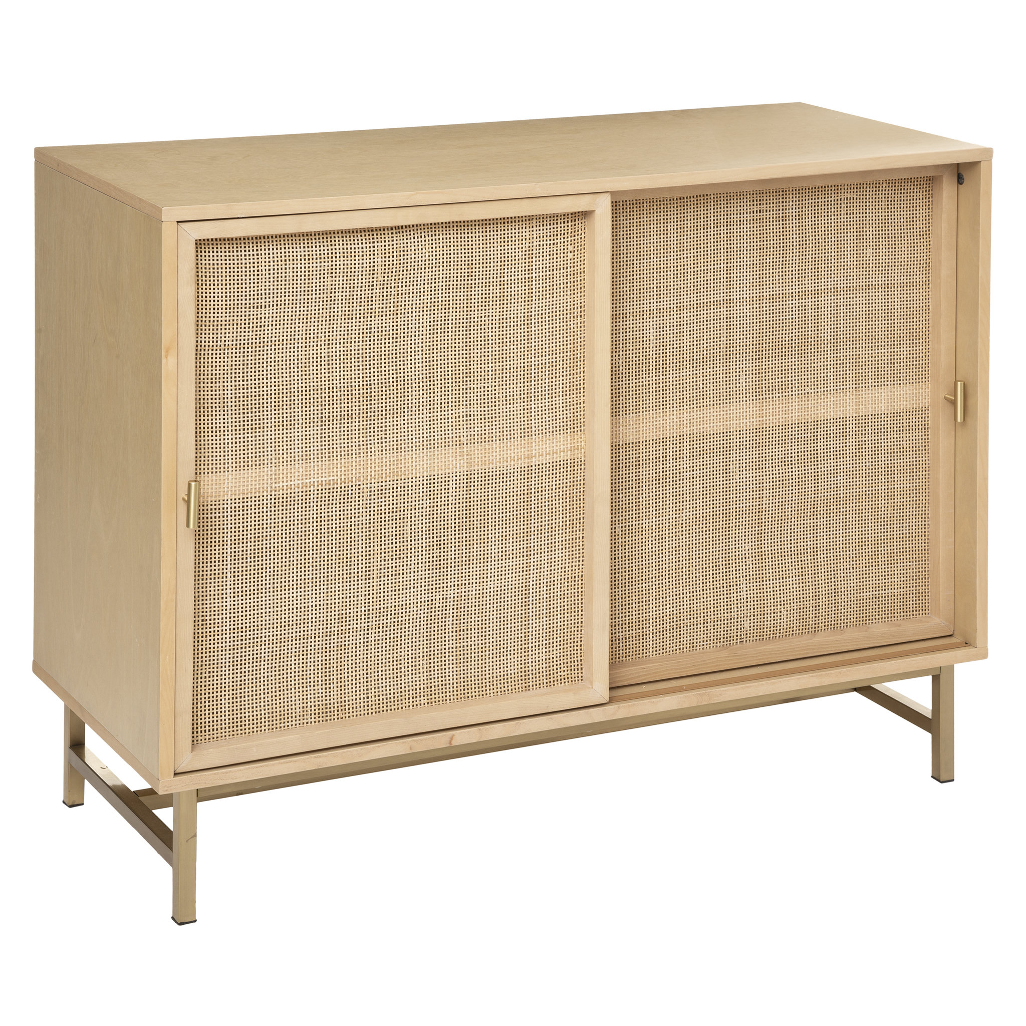 ATMOSPHERA Buffet 2 portes avec cannage et pieds métal L100cm BAYO