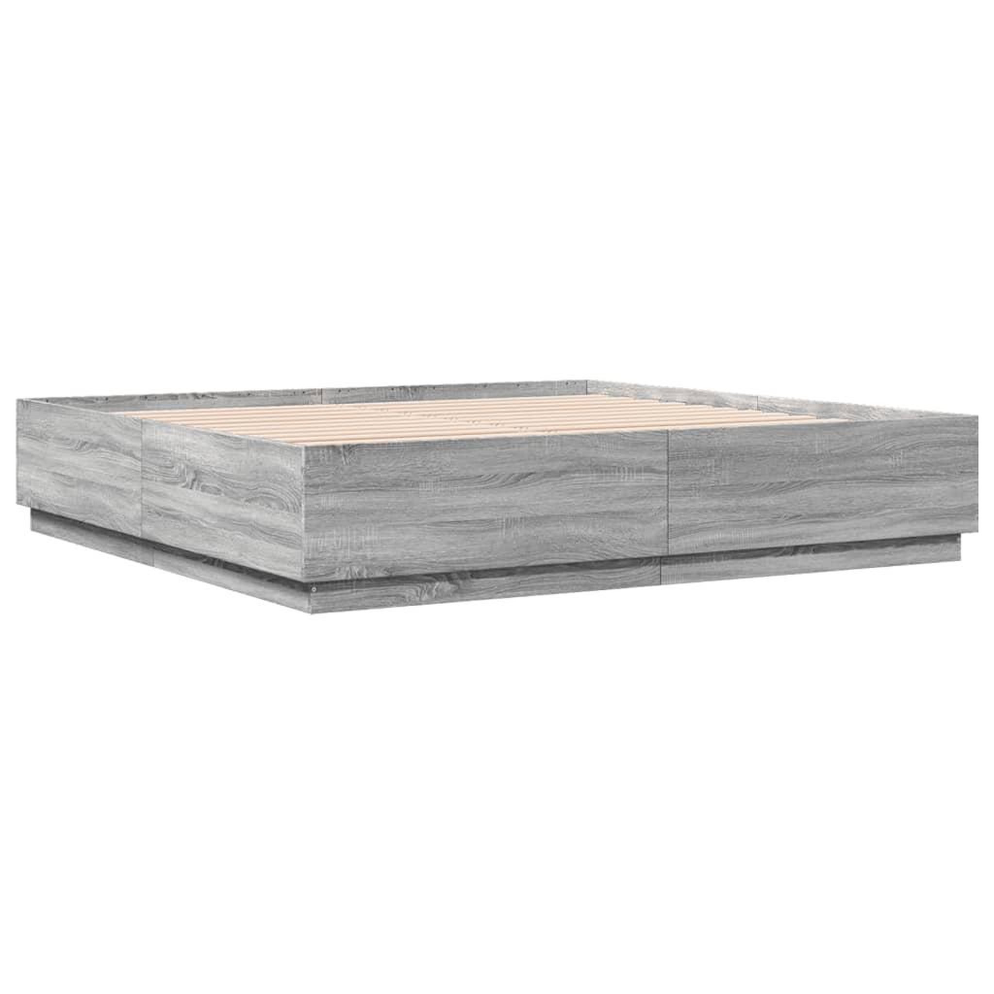 Voir la diapositive 3 : VIDAXL Cadre de lit sans matelas sonoma gris 180x200 cm