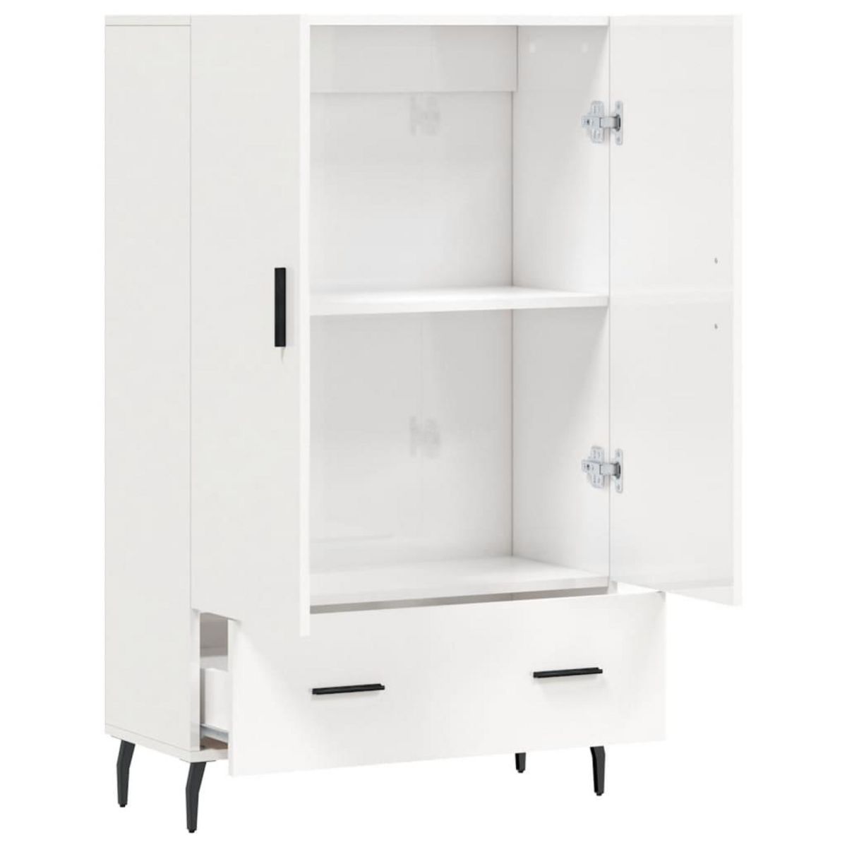 VIDAXL Buffet haut blanc brillant 69,5x31x115 cm bois d'ingenierie
